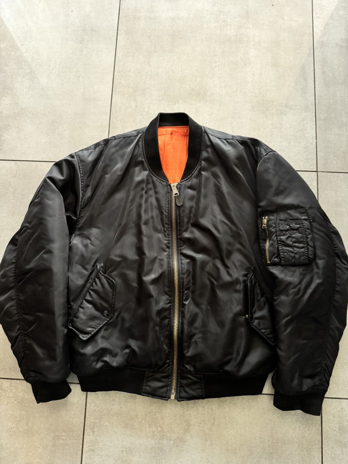 Fostex Garments Fostex Garments CWU Flyer Black Vintage Nylon Bomber Jacket Size US XL / EU 56 / 4 - 3 Thumbnail