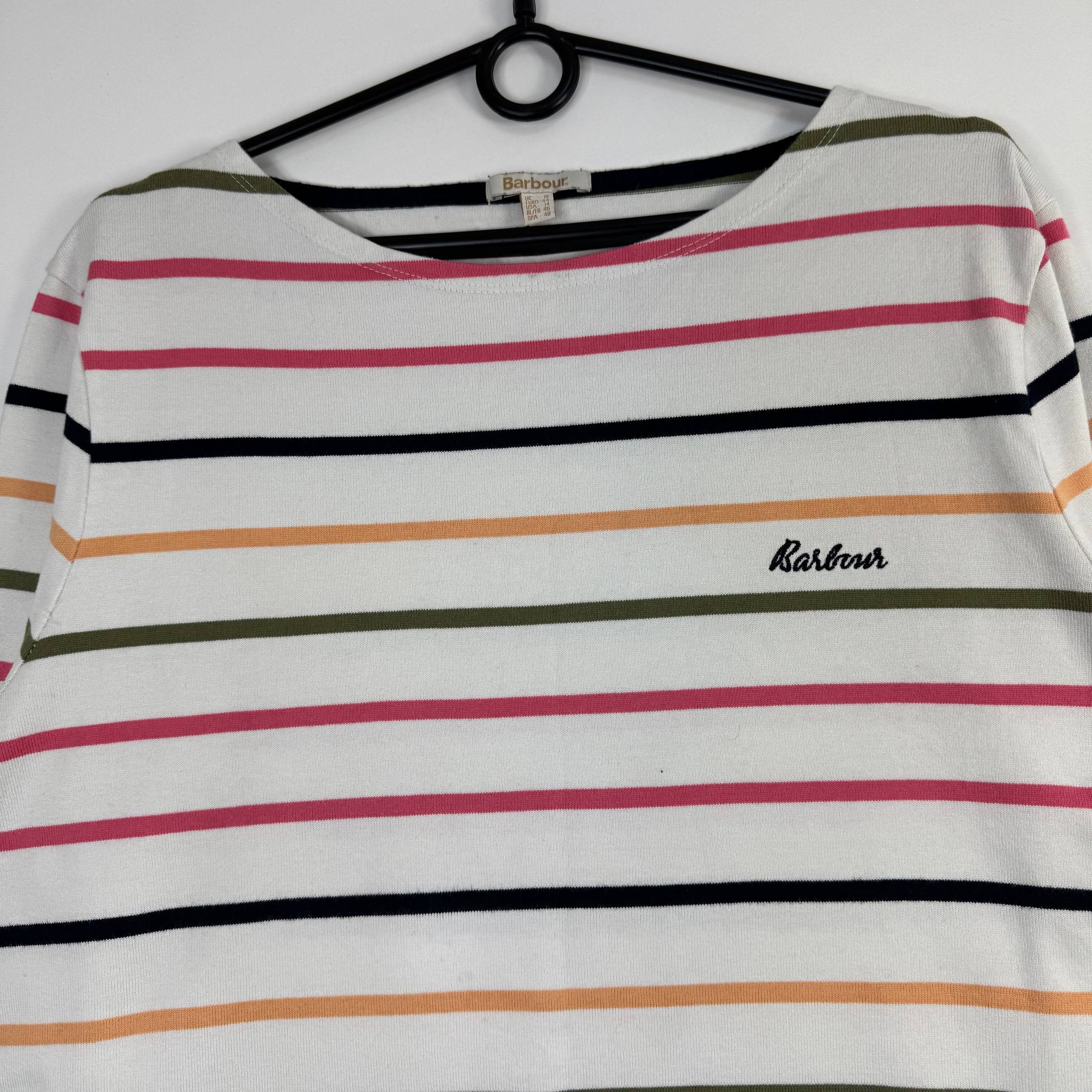 Barbour Barbour Women's Striped Breton Top Long Sleeve Size UK18 Size L / US 10 / IT 46 - 2 Thumbnail