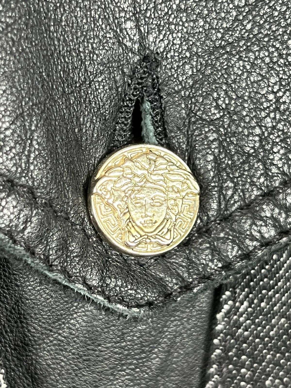 Versace Gianni Versace Leather Denim Blazer Jacket medusa coat Size US XL / EU 56 / 4 - 12 Thumbnail