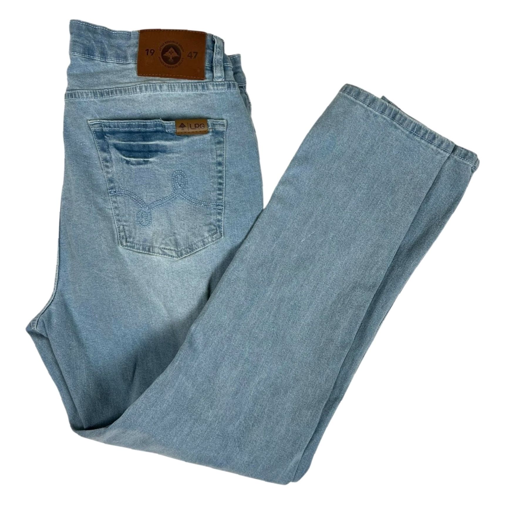 Denime VINTAGE LRG Jeans Mens 34x30 Light Blue Slim Straight Denim Y2K Hip Hop Size US 34 / EU 50 - 2 Thumbnail