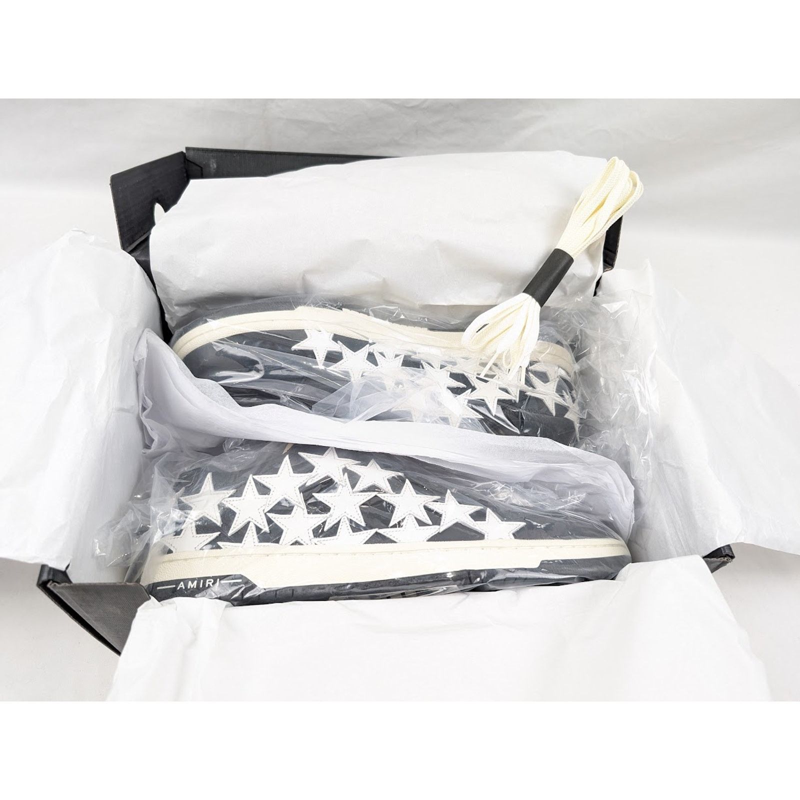 Amiri o1rshd1 Stars Low-Top Sneakers in Black/White Size US 13 / EU 46 - 22 Thumbnail