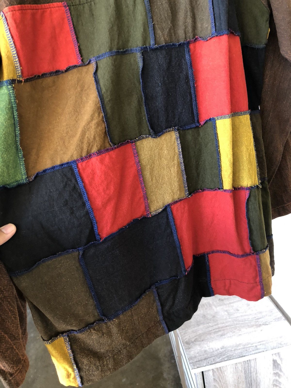 Vintage Unbrands Patchwork Zipper Jacket Hoodie Size US L / EU 52-54 / 3 - 12 Thumbnail