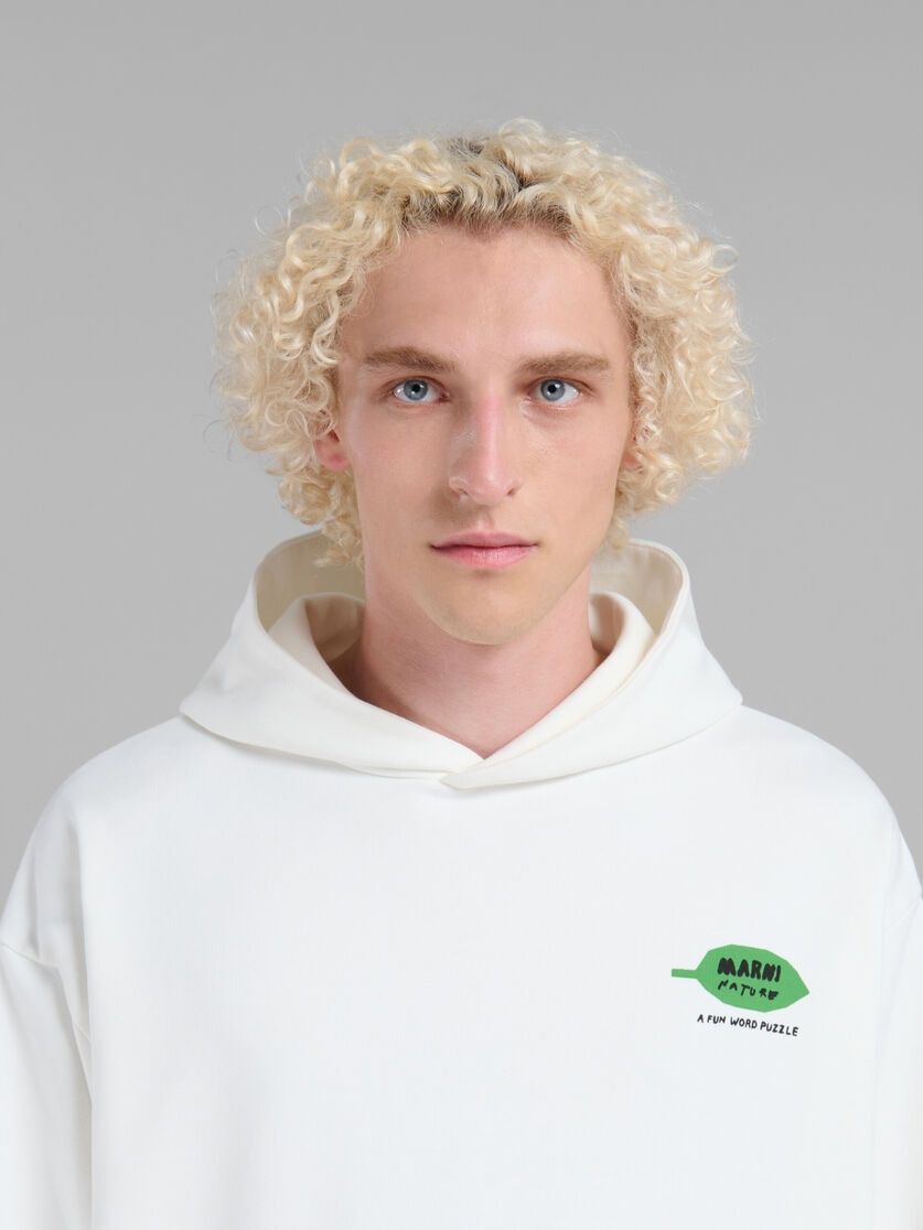 Marni oc11z0525 Logo-Print Cotton Hoodie in White Size US XL / EU 56 / 4 - 5 Thumbnail