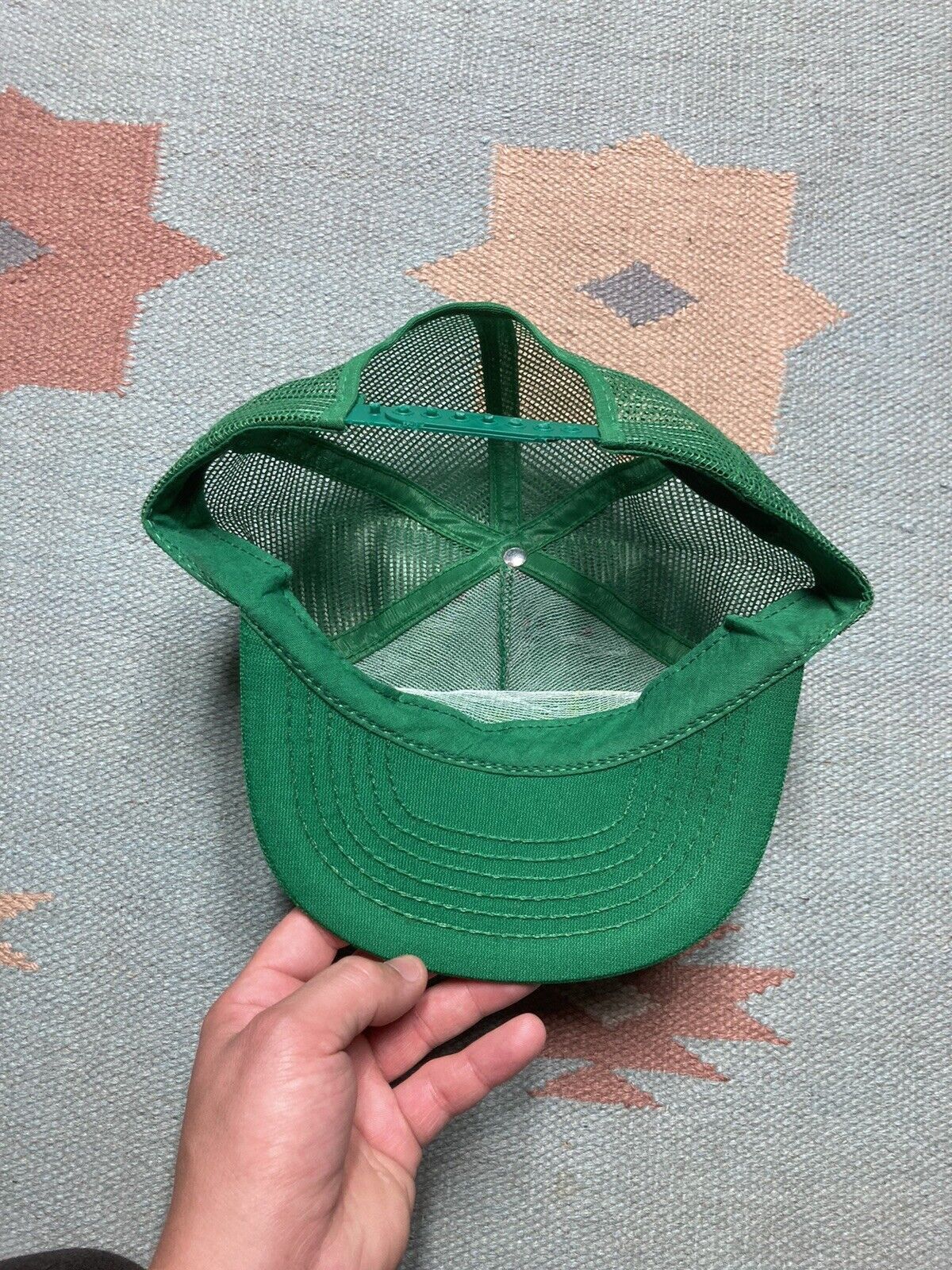 Vintage VTG 80s trucker hat mesh Prairie N.S.A mining forest green Size ONE SIZE - 5 Thumbnail