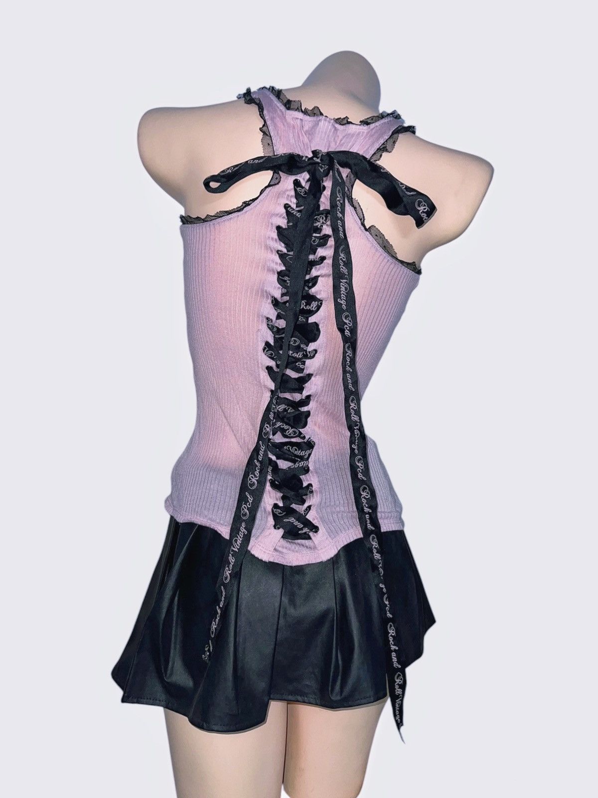 Japanese Brand Pussycat Dolls Shhh…lolita lace up tank top 🎀🖤 Size M / US 6-8 / IT 42-44 - 7 Thumbnail