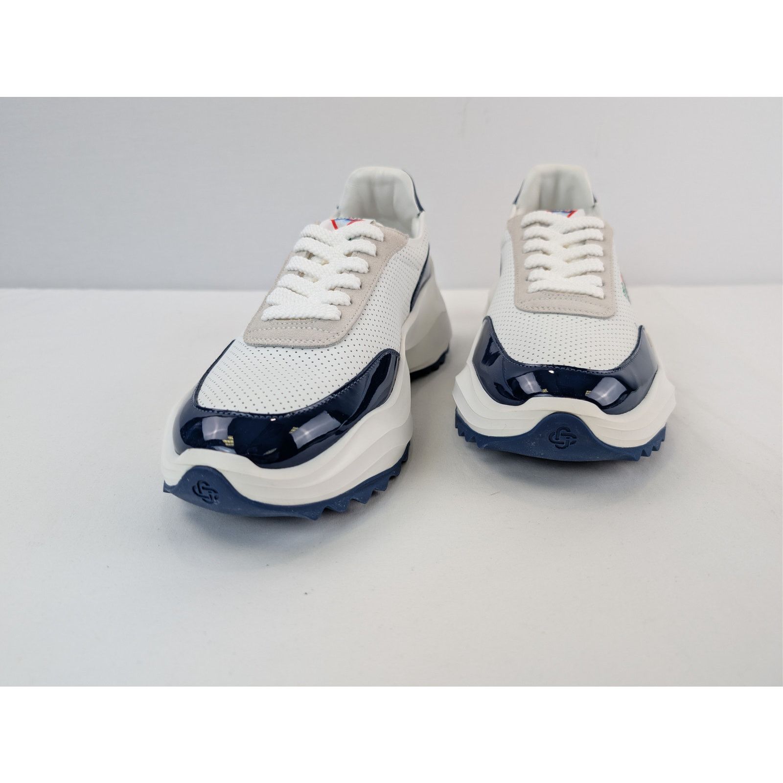 Casablanca o1rshd1 Leather Mens Atlantis Sneaker in White / Navy Size US 9.5 / EU 42-43 - 8 Thumbnail