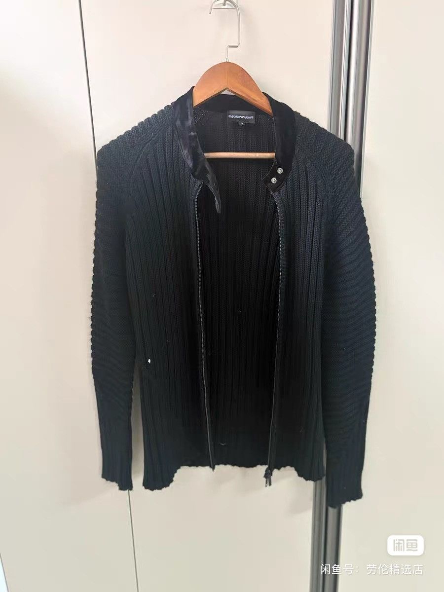 Emporio Armani Emporio Armani silk collar knit sweater moto jacket balmian Size US M / EU 48-50 / 2 - 1 Thumbnail