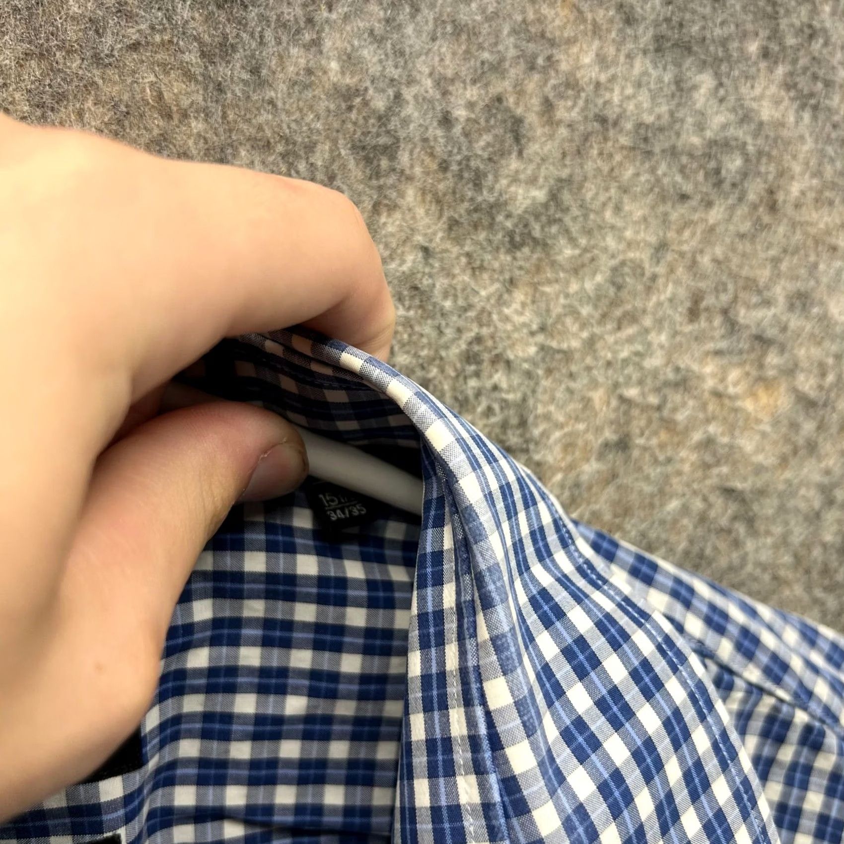 Hugo Boss VINTAGE Hugo Boss Shirt Men 15.5 34/35 Blue Check Button-Down Collared Casual Formal Business 4 Seasons Womens? Size US L / EU 52-54 / 3 - 7 Thumbnail
