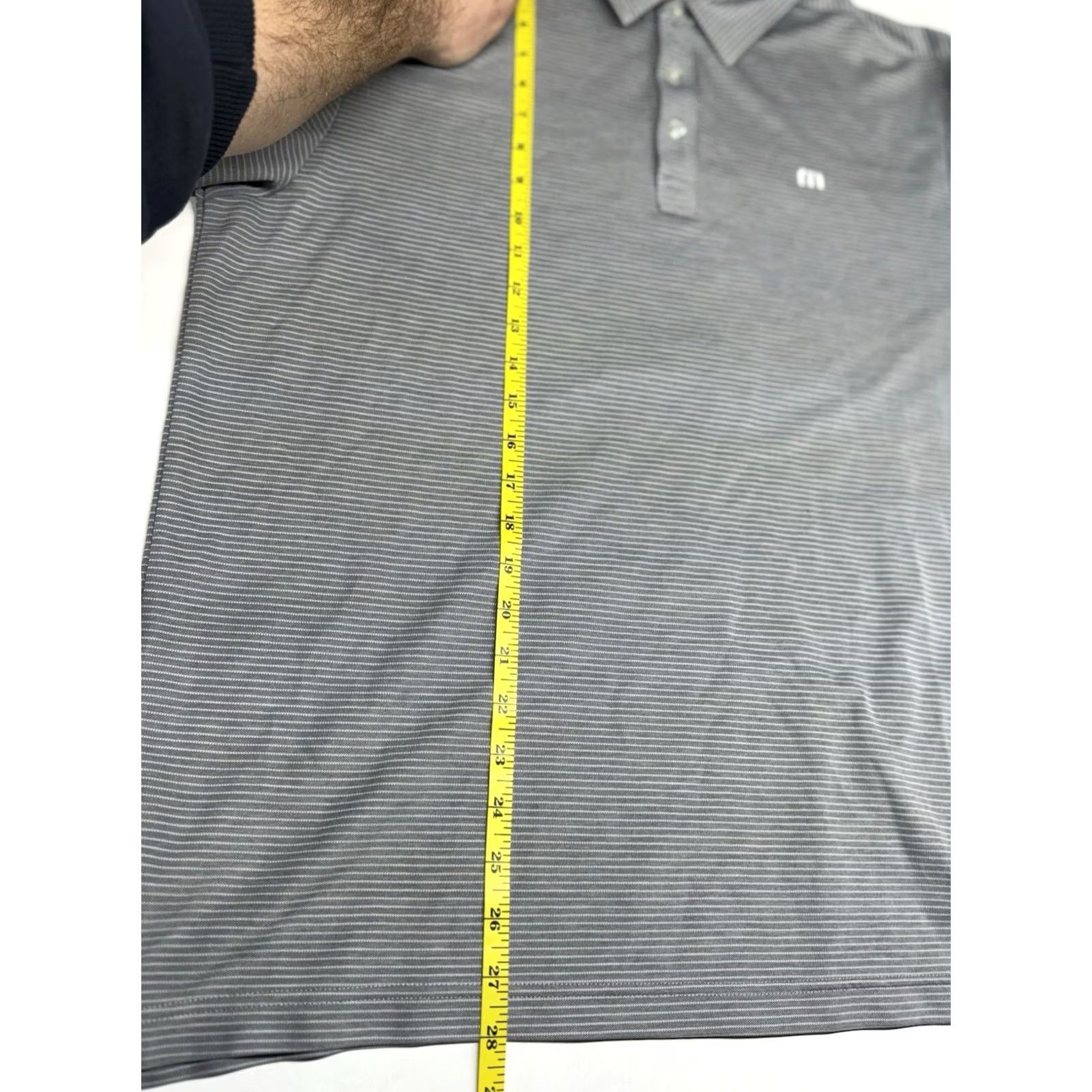 TravisMathew Travis Mathew Men Polo Shirt Striped Gray Embroidered Monarch Beach Golf Short Sleeve Size L Size US L / EU 52-54 / 3 - 5 Thumbnail
