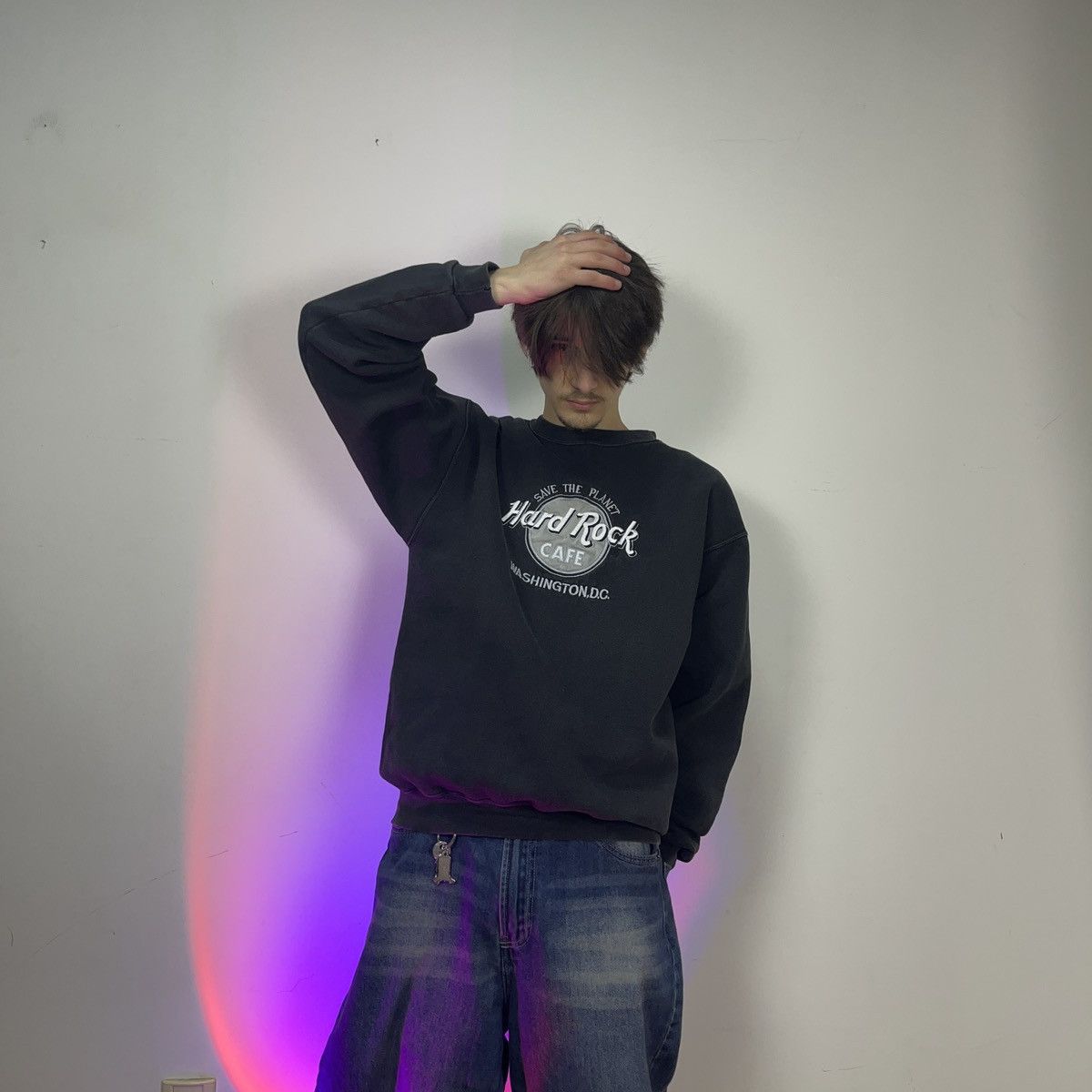 Hard Rock Cafe Vintage 🌎 Hard Rock Cafe Washington D.C. faded sweatshirt Size US M / EU 48-50 / 2 - 2 Thumbnail