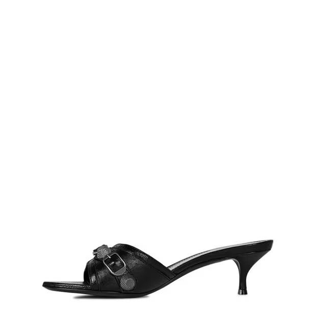 Balenciaga o1g2r1mq0924 Cagole Heeled Sandals in Black Size US 8 / IT 38 - 2 Thumbnail