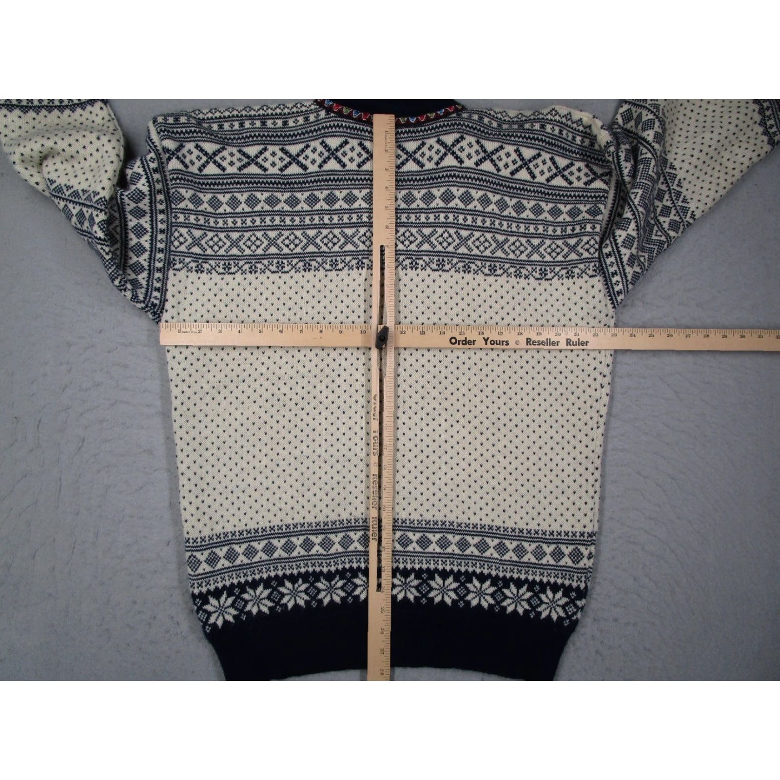 Dale Of Norway Dale Of Norway Sweater Mens Large White Wool Mock Neck Fair Isle Ski Pullover Size US L / EU 52-54 / 3 - 7 Thumbnail