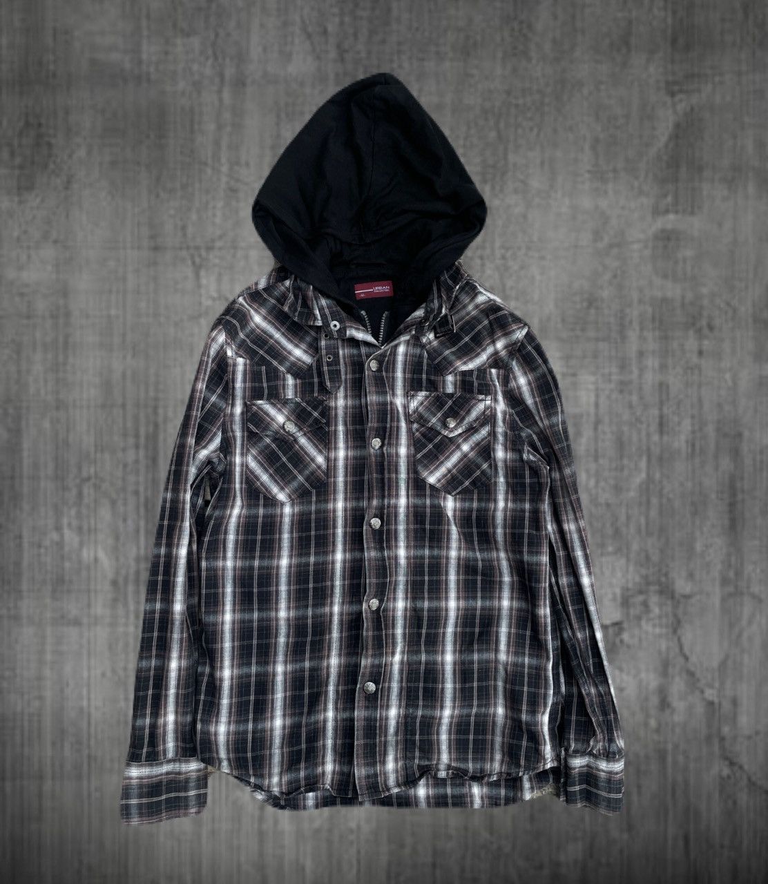 If Six Was Nine 2000s Japanese archive Docking Layered Belt Plaid Shirts Size US S / EU 44-46 / 1 - 1 Thumbnail