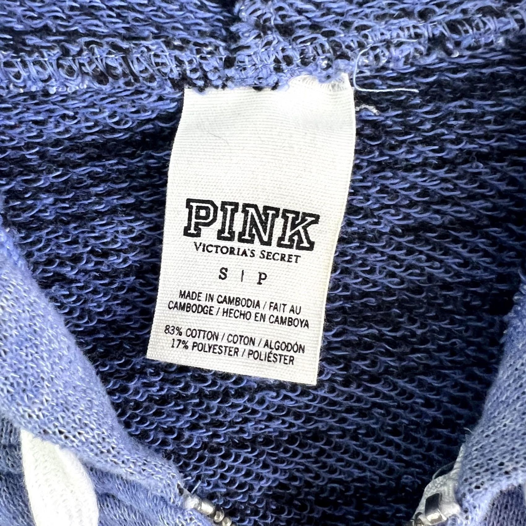 Pinko PINK Victoria's Secret Hoodie Juniors Small Blue Love Pink Full Zip Dog Logo Size S / US 4 / IT 40 - 3 Thumbnail