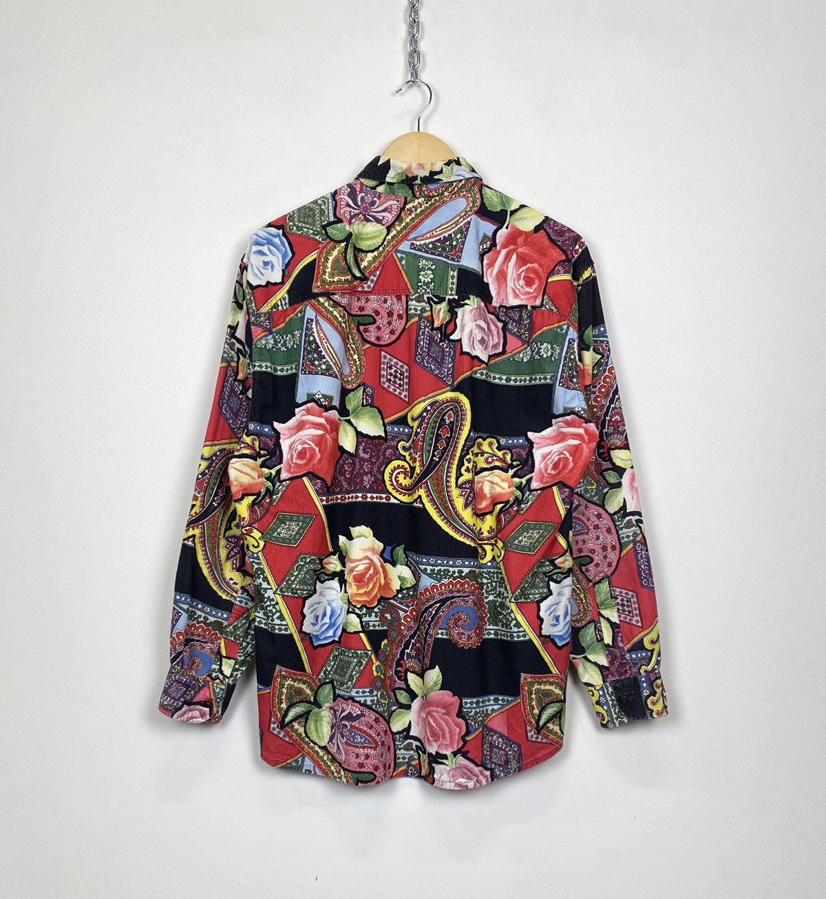 Other Vintage Y2K Flower Art Corduroy Shirt Buttons-Up Men’s Sz L Size US L / EU 52-54 / 3 - 8 Thumbnail