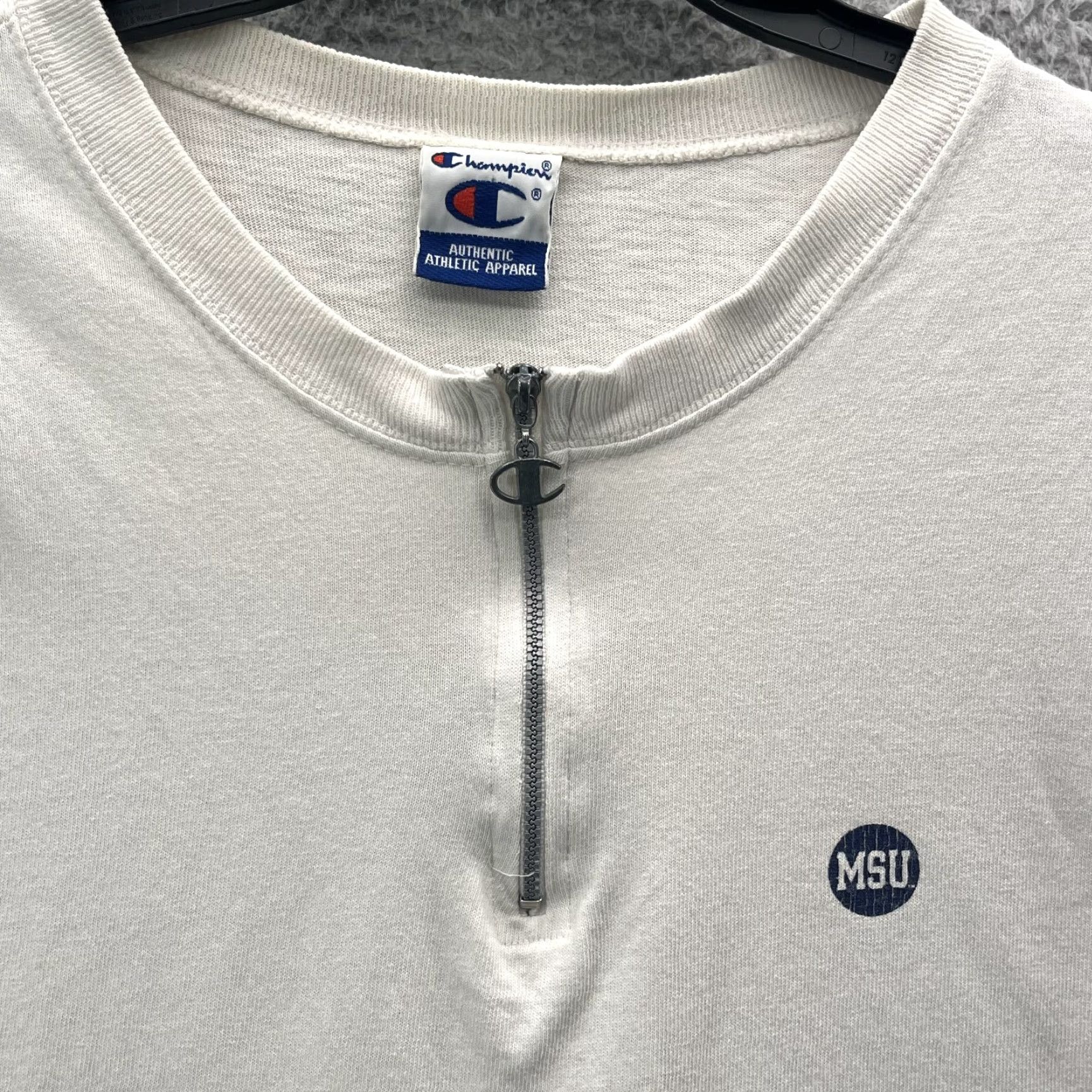 Champion Vintage Champion Shirt Men's Large Henley Zip 90's Sportswear University Preppy Size US L / EU 52-54 / 3 - 3 Thumbnail