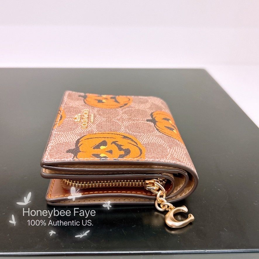 Coach Snap Wallet In Signature Canvas With Halloween Print CCR19 Size ONE SIZE - 5 Thumbnail