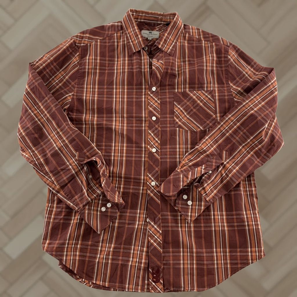 Vintage Canterbury Of New Zealand Long Sleeve Plaid Button-Up Shirt Men's XL Rust Size US XL / EU 56 / 4 - 1 Thumbnail