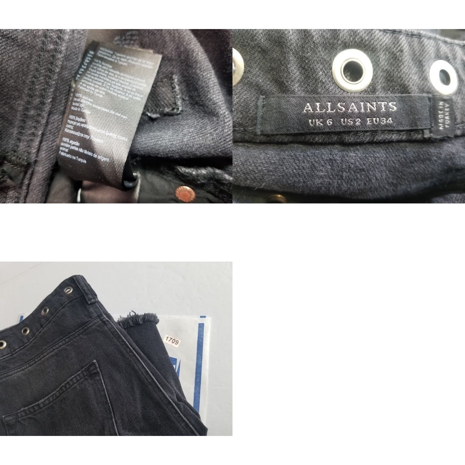 Allsaints AllSaints Skirt Denim Mini Black Size 2 Women Short Grommet Waist Lila All Saints 2 Black Mini Skirt Womens Size 26" / US 2 / IT 38 - 8 Thumbnail