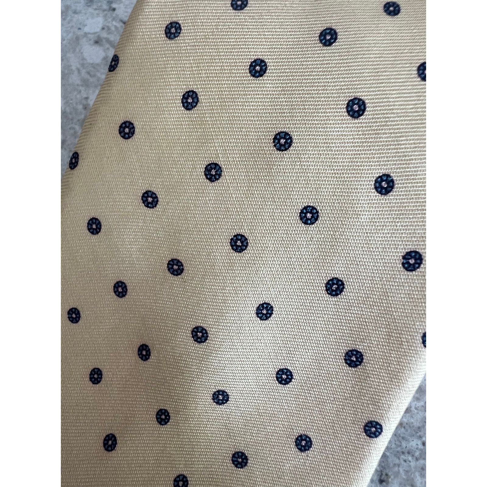 Vintage Vintage Bert Pulitzer Men's Silk Neck Tie Yellow Blue Dots Size ONE SIZE - 3 Thumbnail
