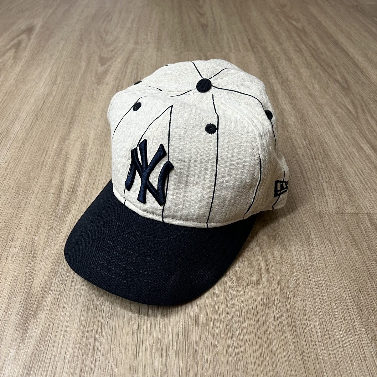 New Era Retro Crown Linen NY Yankees Fitted Hat 7 3/8