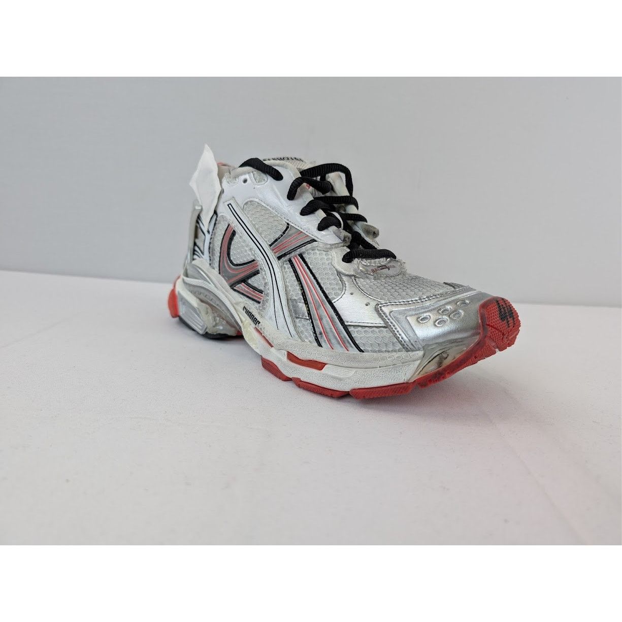 Balenciaga o1rshd1 Mesh Rubber Runners in White/Red/Black Size US 11 / EU 44 - 2 Thumbnail