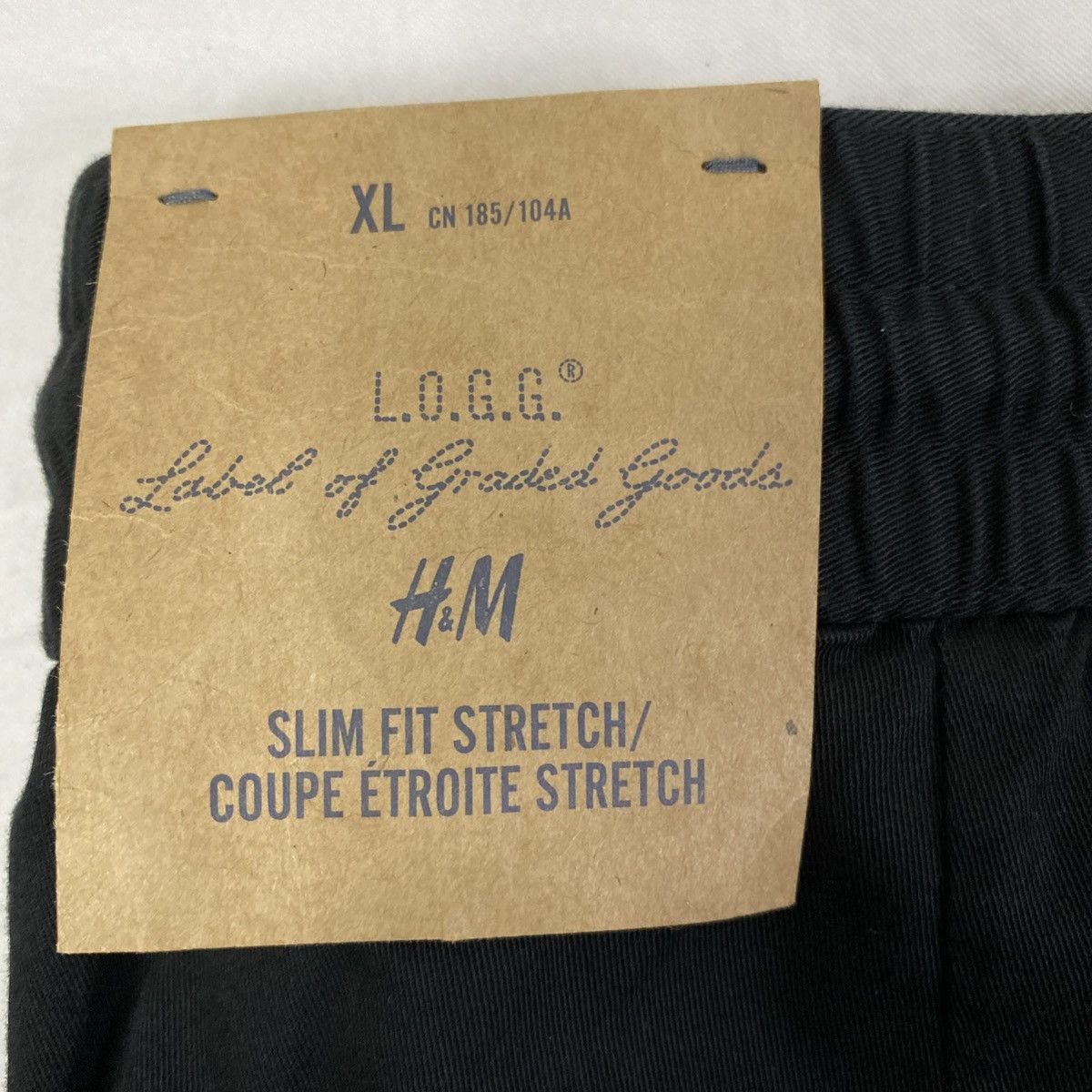 L.O.G.G. H&M L.O.G.G. Slim Stretch Jogger Pants Mens Black XL NWT Size US 39 - 5 Thumbnail