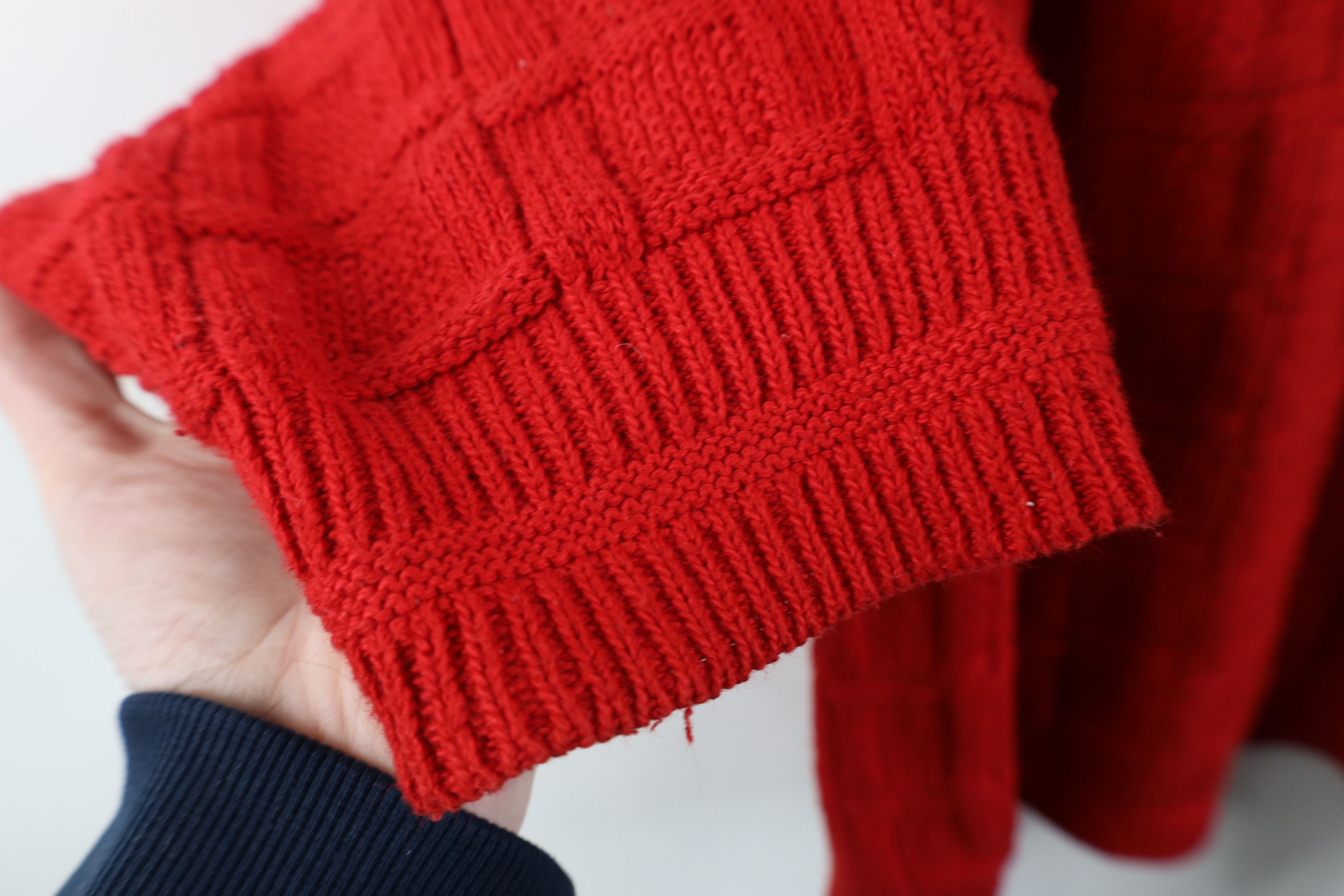 Vintage Vintage 90s Streetwear Cotton Weave Knit Sweater Red USA Size US XL / EU 56 / 4 - 7 Thumbnail