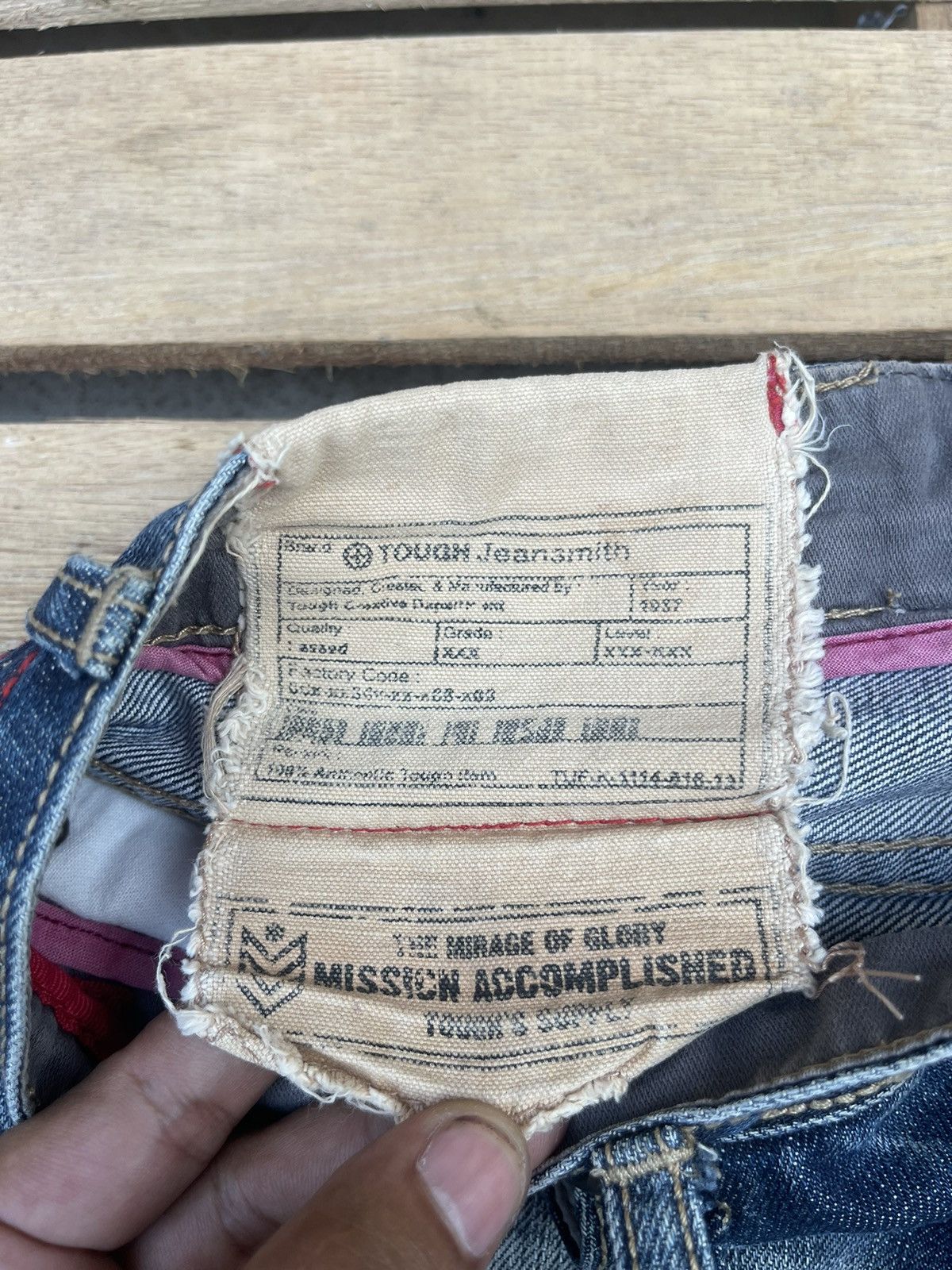 Vintage 90s Vintage Tough Jeansmith Denim Jeans Distressed patchwork Size US 32 / EU 48 - 7 Thumbnail