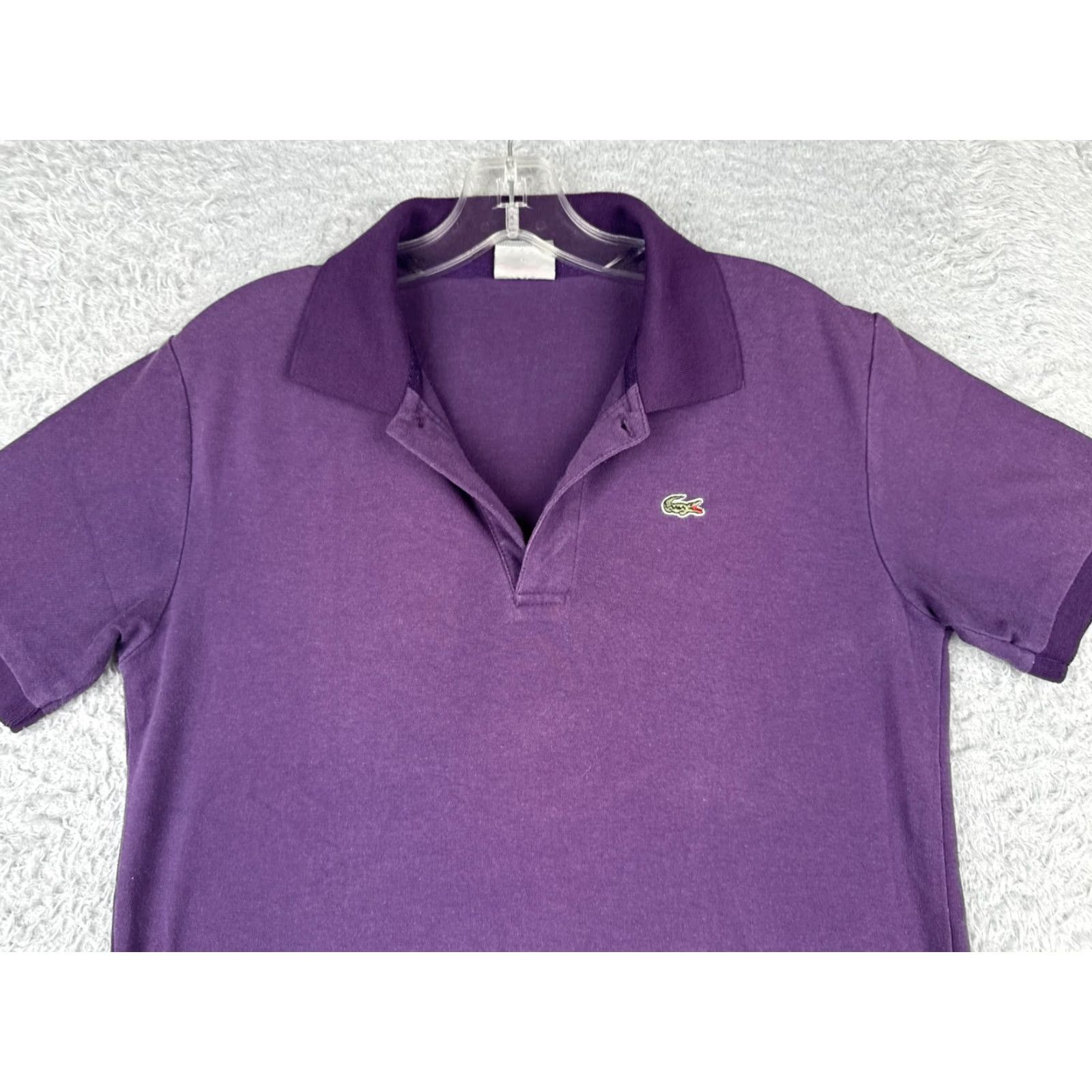 Lacoste VINTAGE Lacoste Men Polo Shirt 3 Short Sleeve Purple 100% Cotton Slim Fit All Seasons Size US S / EU 44-46 / 1 - 4 Thumbnail