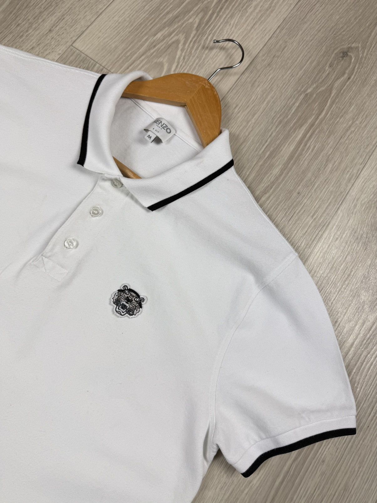 Kenzo Kenzo White Polos Shirt Tiger Logo Size M Size US M / EU 48-50 / 2 - 2 Thumbnail