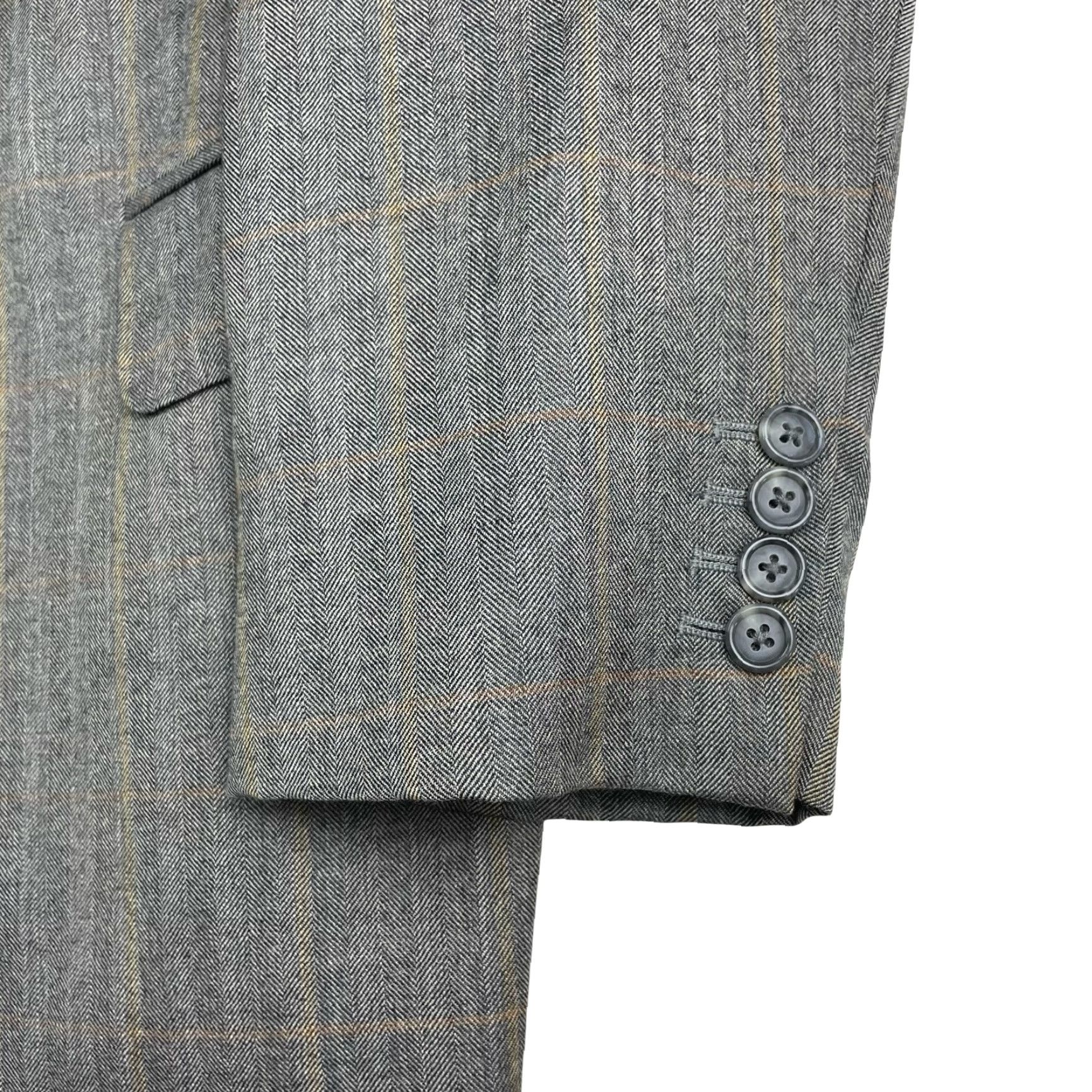 Ermenegildo Zegna Ermenegildo Zegna Blazer Jacket Wool Plaid 42R Gray Brown 100% Wool Mens Regular Vintage No Size 42R - 3 Thumbnail