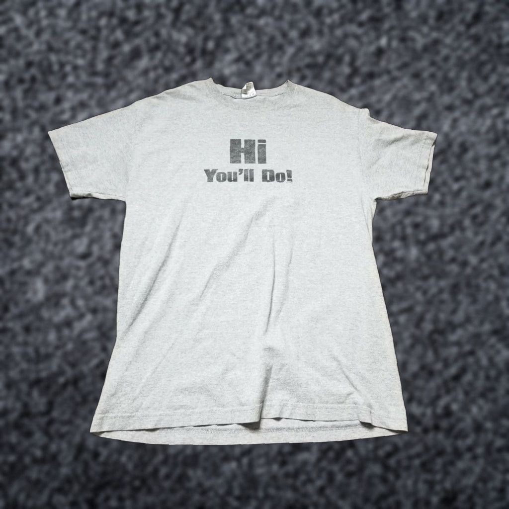 Vintage VINTAGE LOL T-SHIRT Mens L Hi You'll Do Logo Graphic Print Crew Neck Short Sleeve Gray Cotton Blend 1990s Size US L / EU 52-54 / 3 - 1 Thumbnail