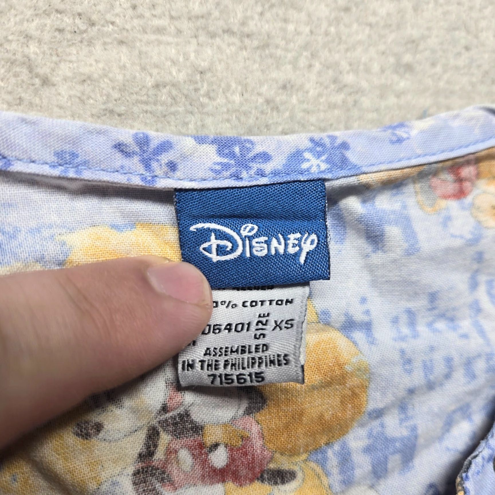 Disney VINTAGE Disney Mickey Mouse Button Up Shirt Adult XS Blue Nursing Scrub Top Nurse Vet Accessories Womens Size US XS / EU 42 / 0 - 3 Thumbnail