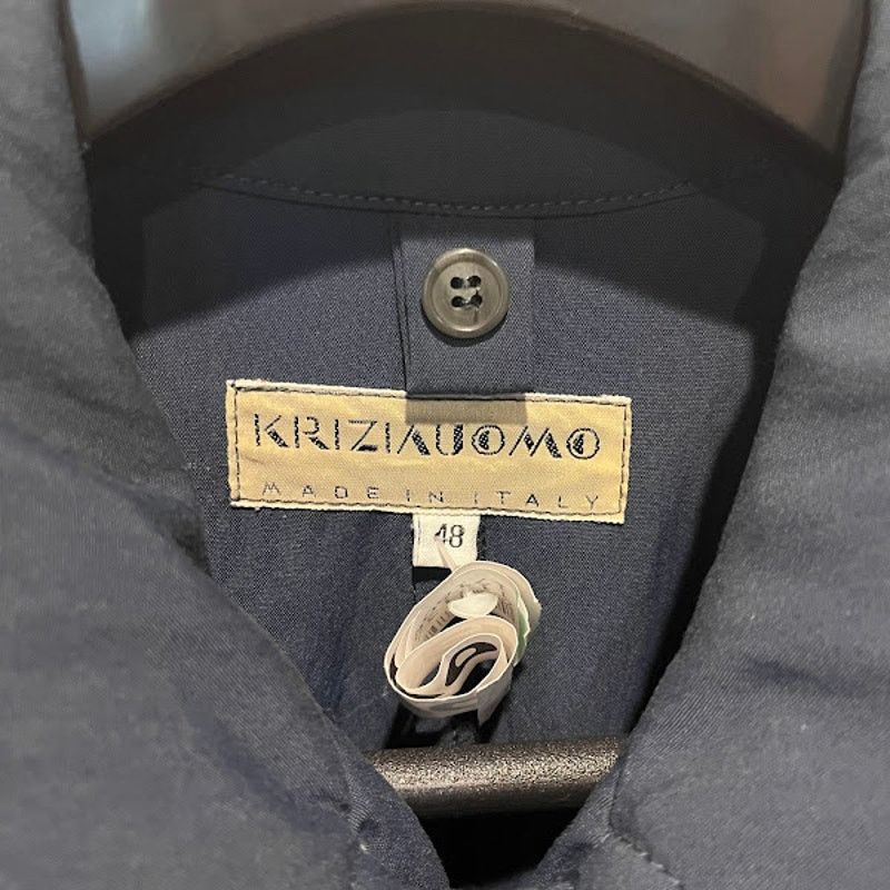 Krizia × Krizia Uomo × Vintage VTG 80s Krizia Uomo Made in Italy Navy Trench Plaid Liner Size US M / EU 48-50 / 2 - 3 Thumbnail