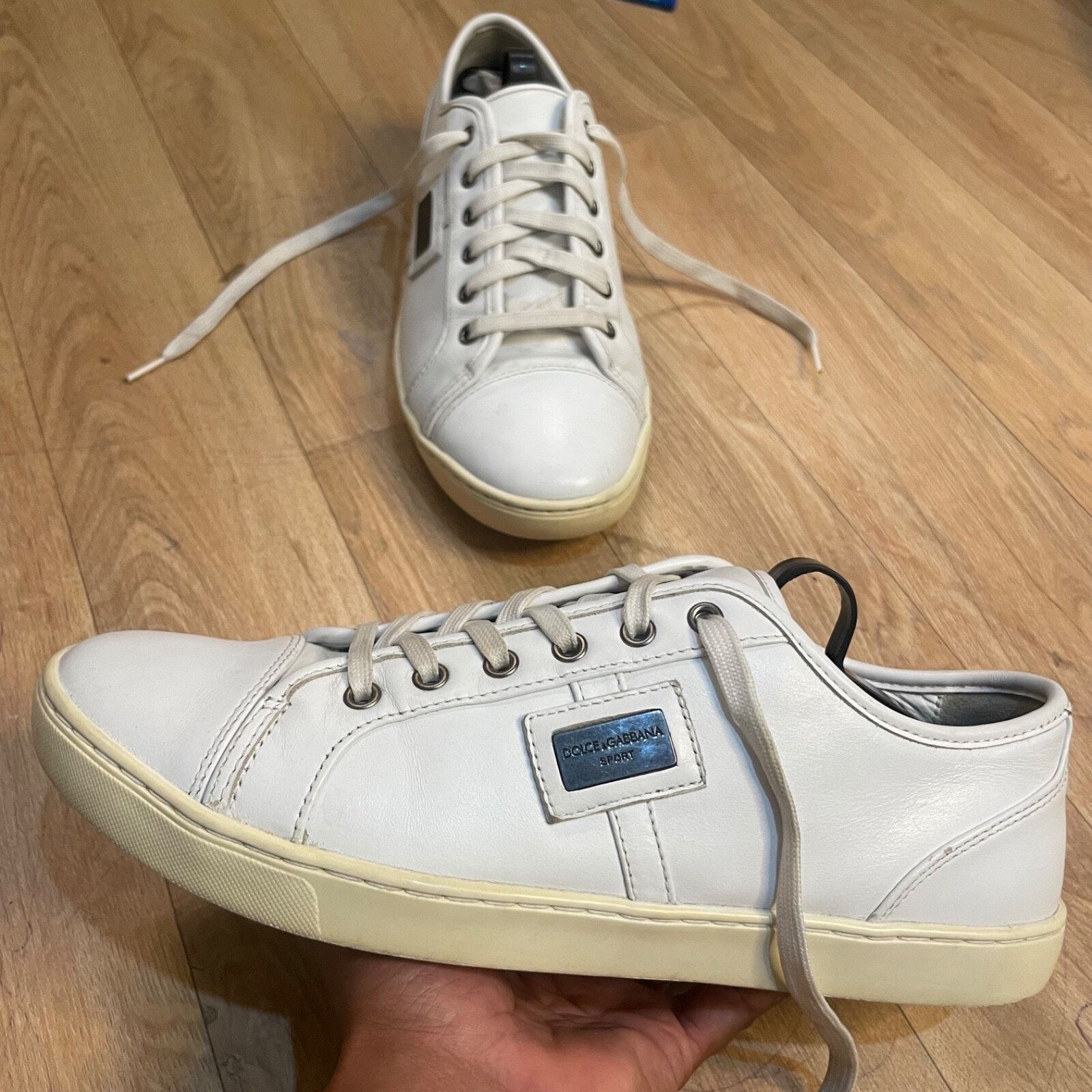 Dolce & Gabbana Dolce & Gabbana sneakers white Leather Low Top shoes italy Size US 10 / EU 43 - 1 Thumbnail