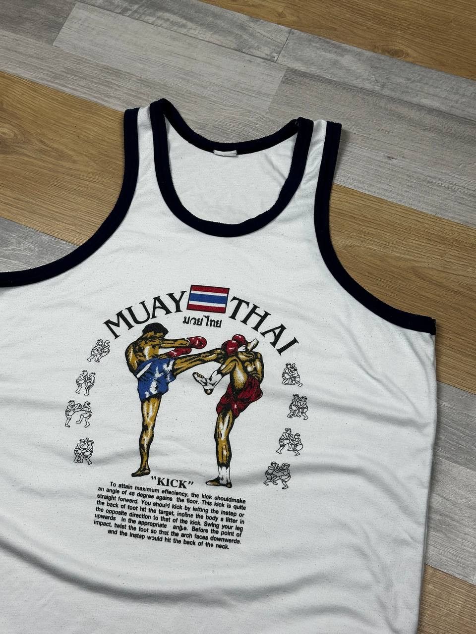 Japanese Brand Vintage Muay Thai Kick Tank Top Tee Size US L / EU 52-54 / 3 - 4 Thumbnail
