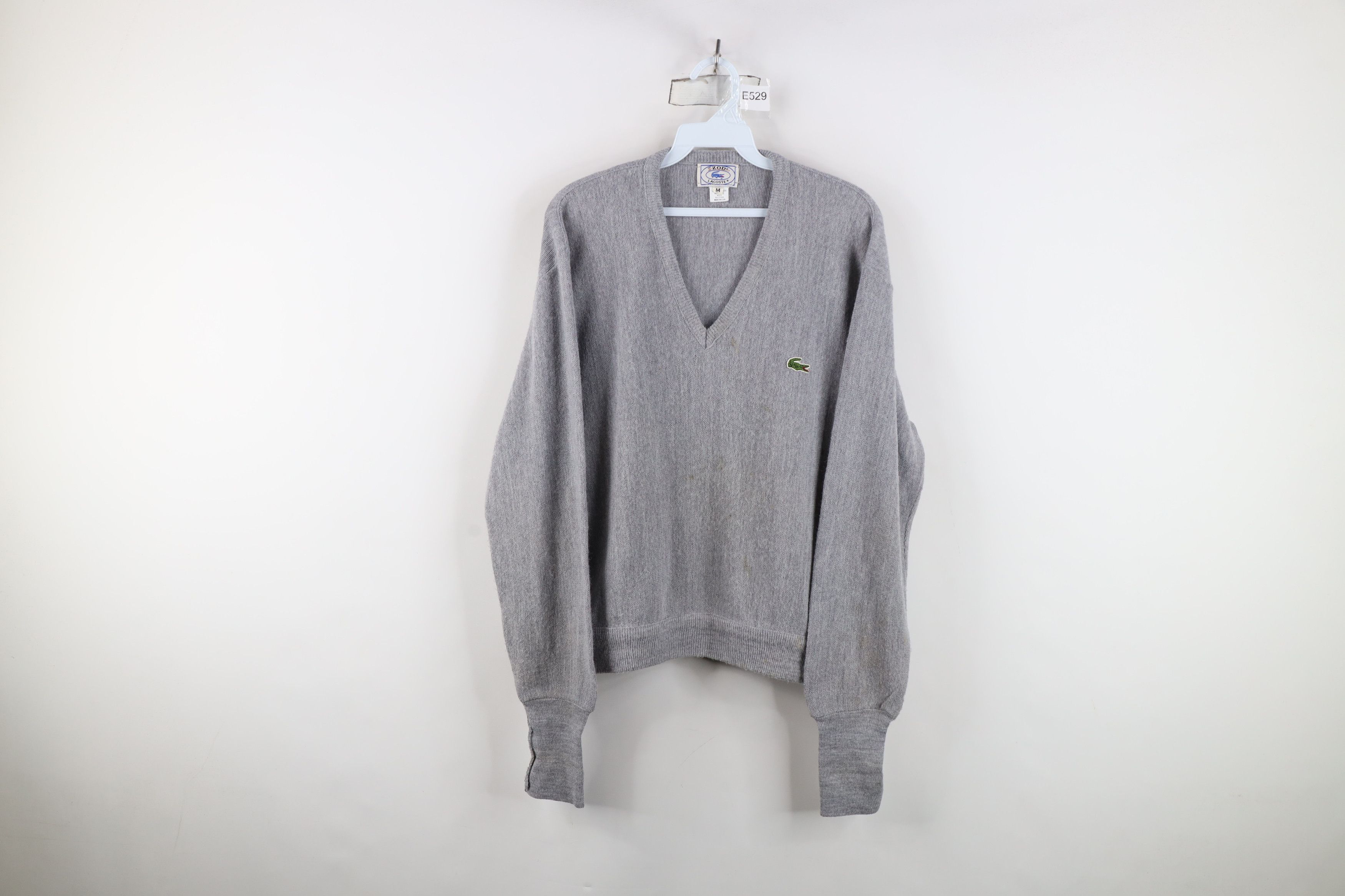 Lacoste Vintage 80s Izod Lacoste Croc Logo Knit V-Neck Sweater USA Size US M / EU 48-50 / 2 - 1 Thumbnail