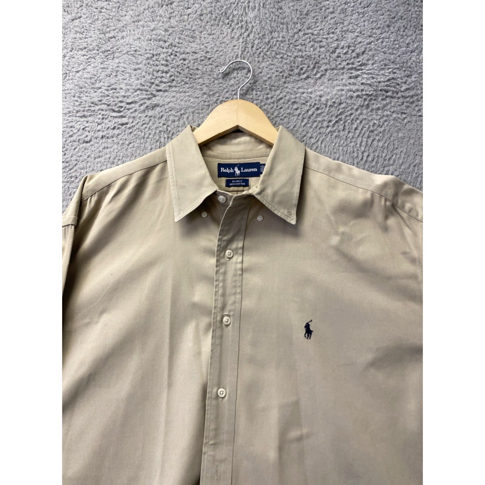 Vintage VINTAGE Polo Ralph Lauren Mens Shirt Long Sleeve Collared Khaki 2XL Cotton Casual Travel Size US XXL / EU 58 / 5 - 3 Thumbnail