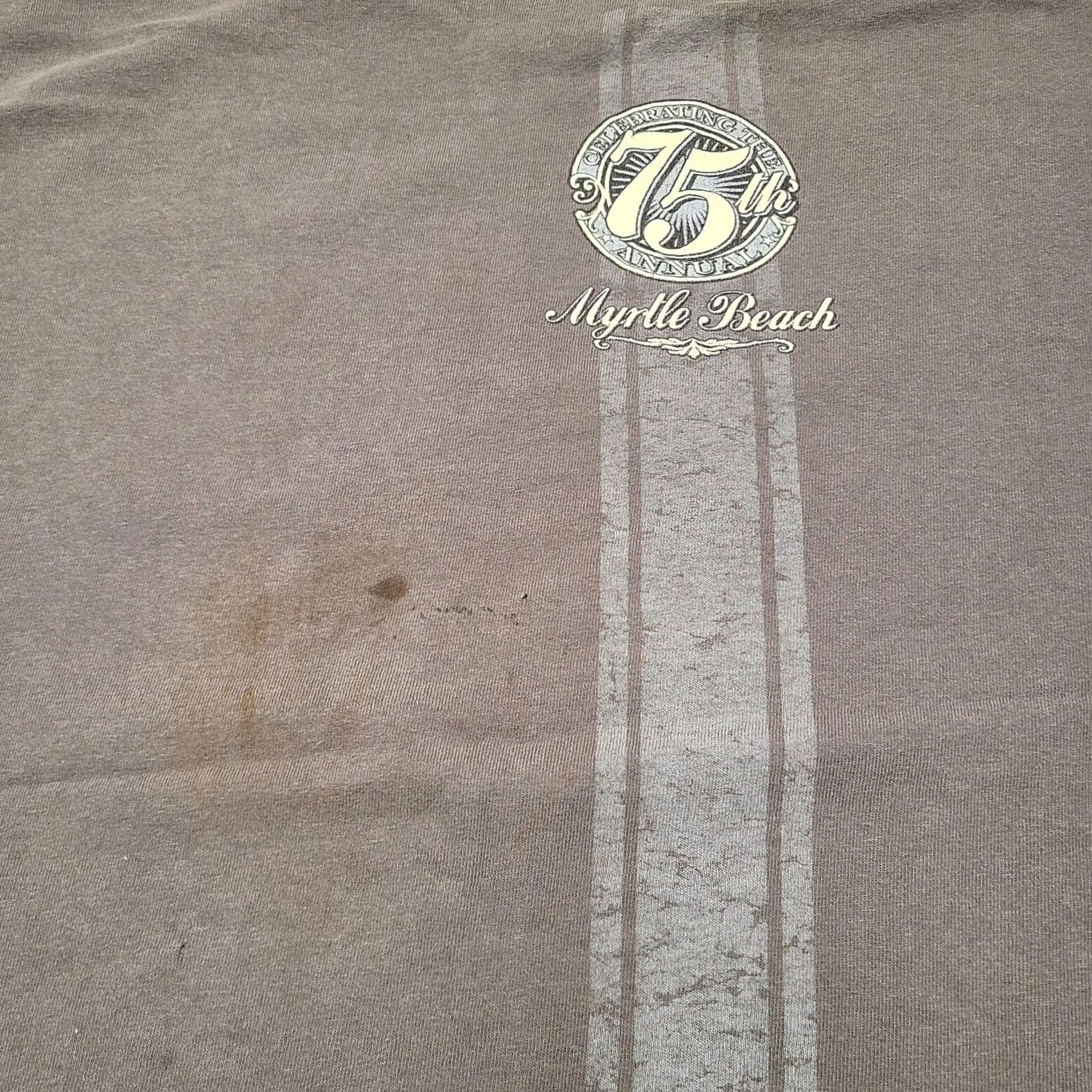 Vintage VINTAGE Biker Rally Myrtle Beach Graphic T-Shirt Brown Men's Size XL Distressed Size US XL / EU 56 / 4 - 4 Thumbnail