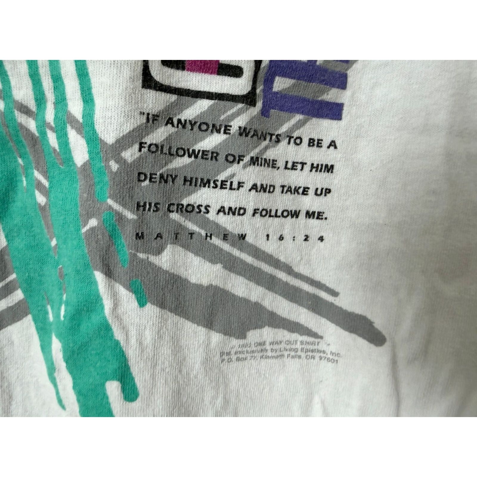 Vintage VINTAGE Living Epistles Shirt XL White 1990s 1992 Cross Training Jesus Christian Bible Graphic Print T-Shirt Men XL Size US XL / EU 56 / 4 - 5 Thumbnail