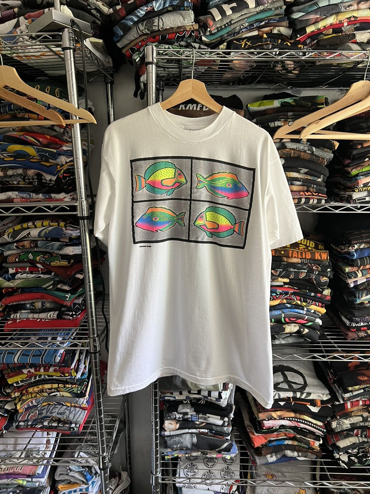 Arts & Science 90s Fish Psychedelic Single Stitch Animal Nature Tee Size US XL / EU 56 / 4 - 1 Thumbnail