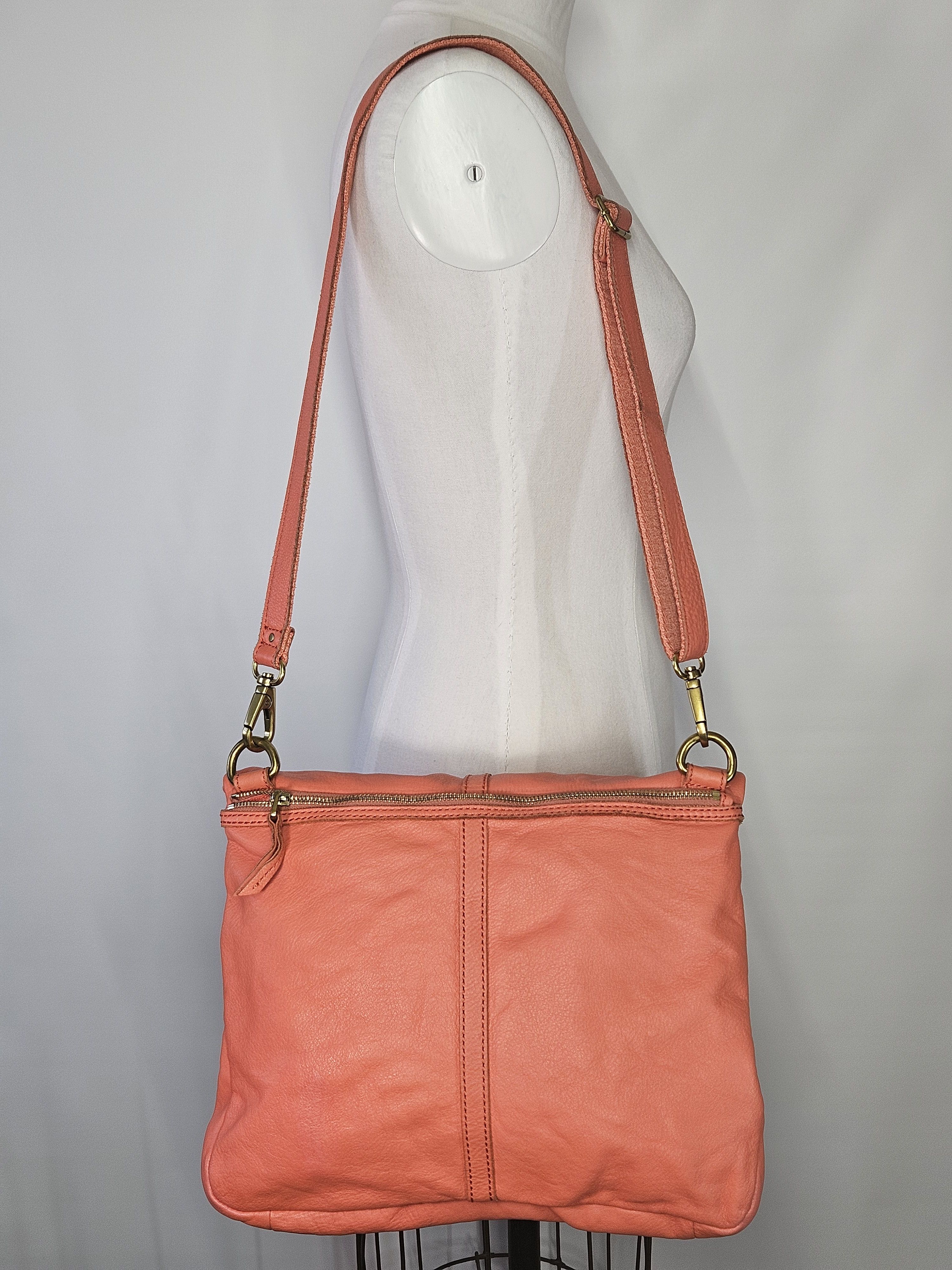 Fossil Fossil 13x11x1.5" Erin Crossbody Fold Over Handbag Coral Size ONE SIZE - 2 Thumbnail