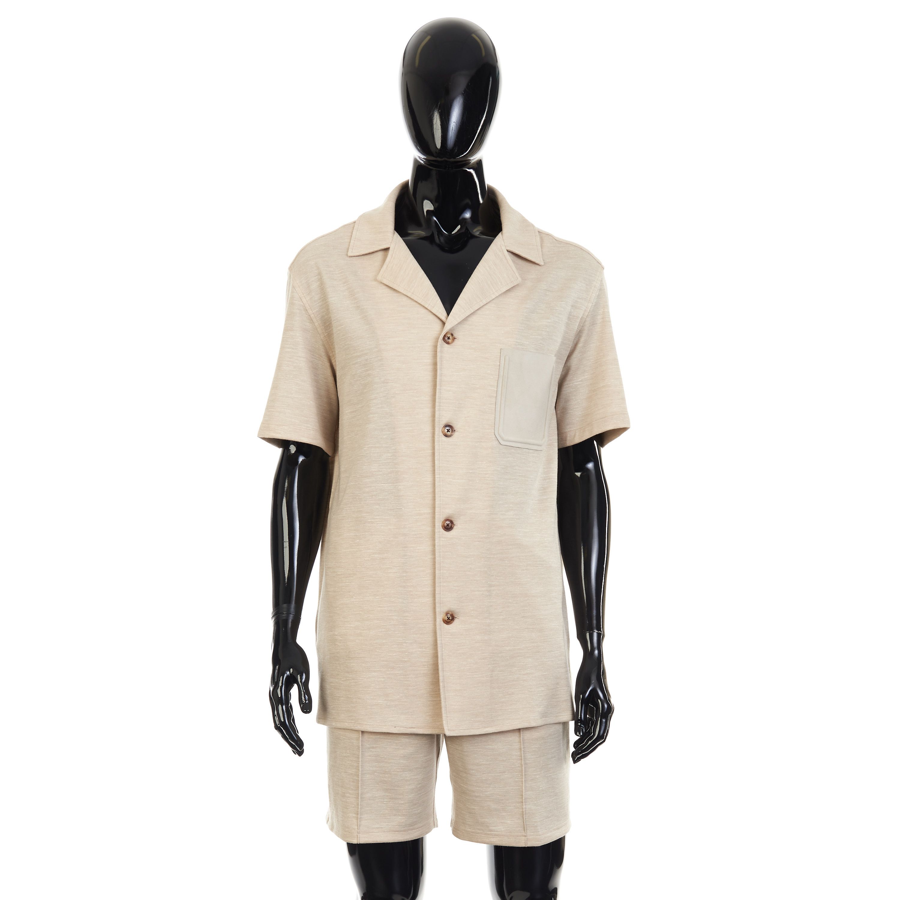 Other Brett Johnson Sand Brown Silk, Wool & Linen Cuban Shirt Size US M / EU 48-50 / 2 - 1 Thumbnail