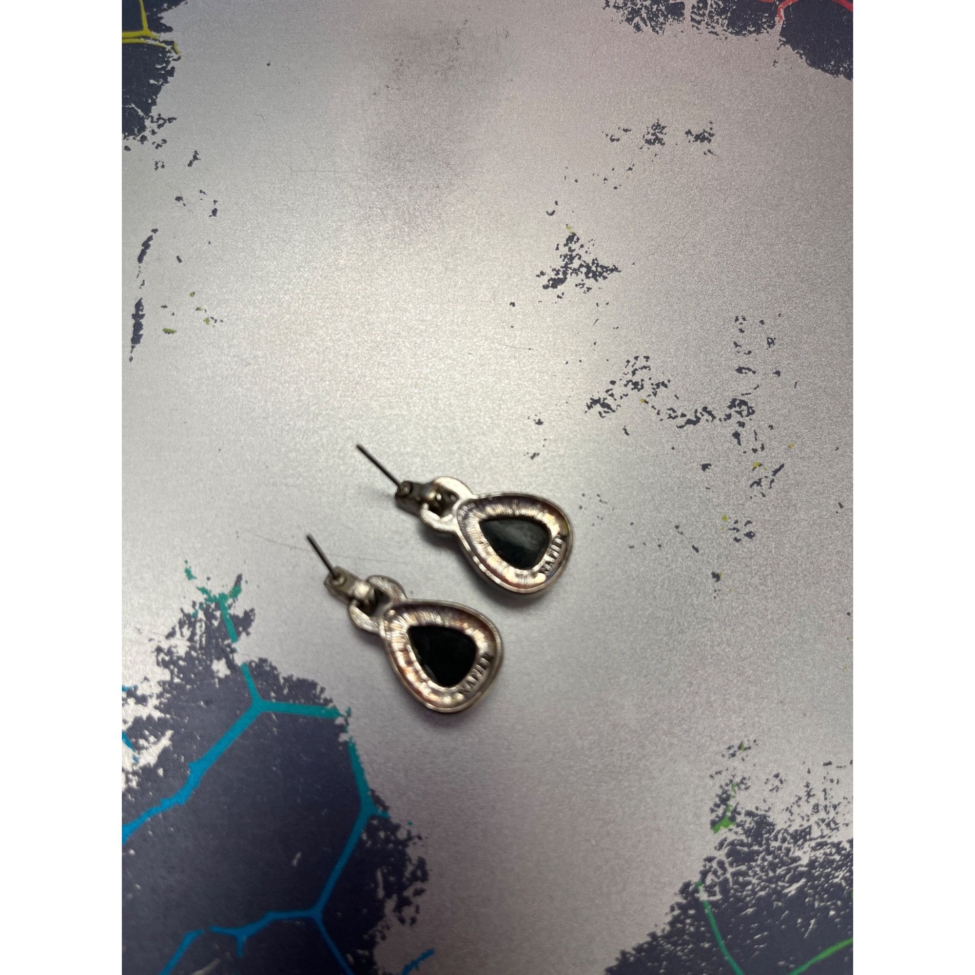 Other Napier VTG black tear drop stone dtuded earrings SKU 9848 Size ONE SIZE - 5 Thumbnail