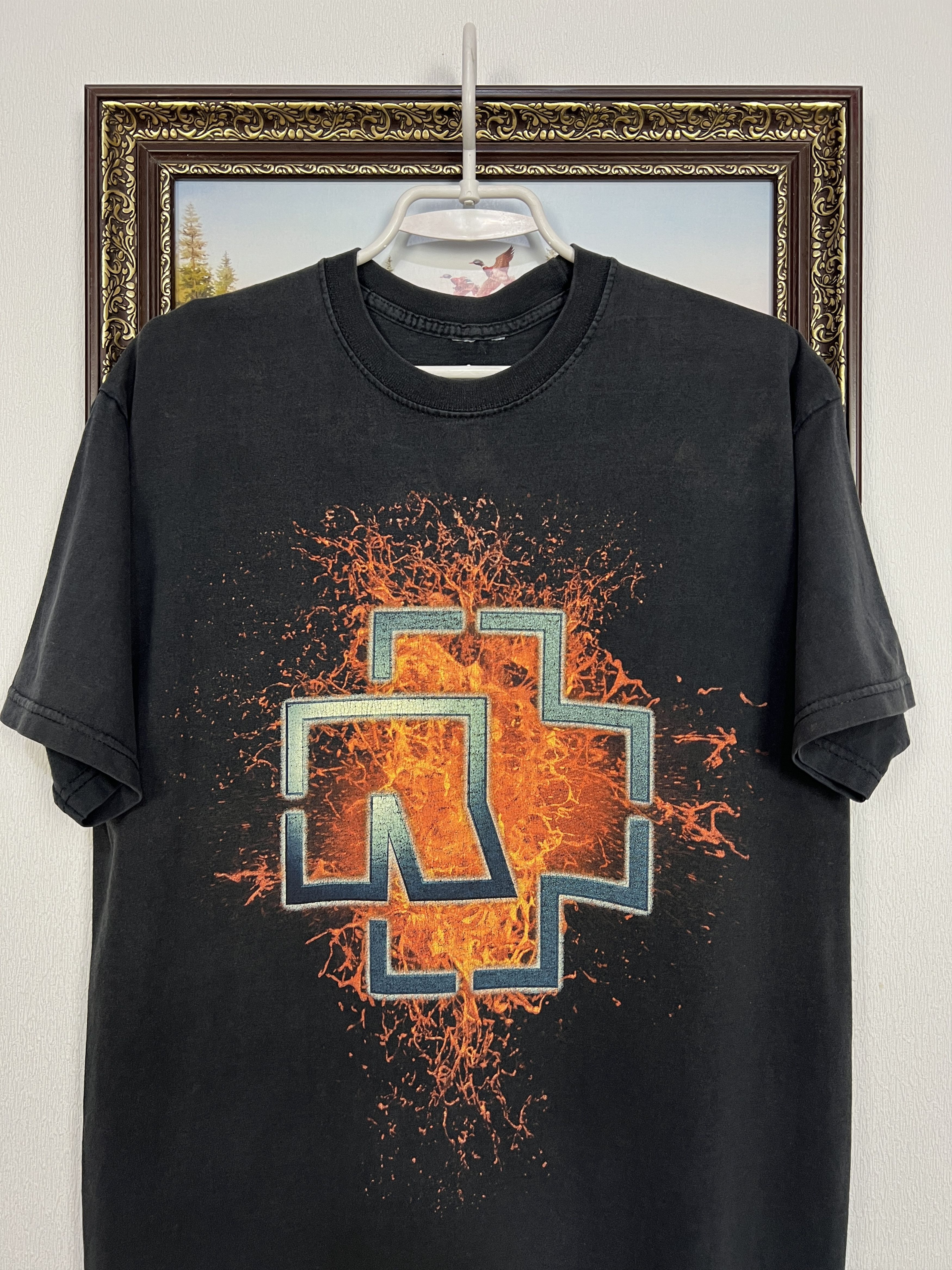Vintage Vintage Rammstein Die Sonne Burn Over Print Band Tee Size US M / EU 48-50 / 2 - 2 Thumbnail