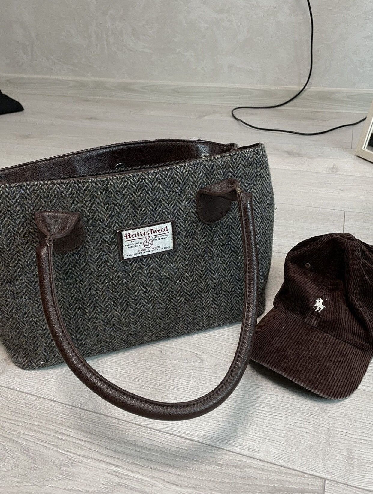 Harris Tweed × Vintage Harris Tweed Wool / Leather Vintage Beautiful bag Size ONE SIZE - 2 Thumbnail