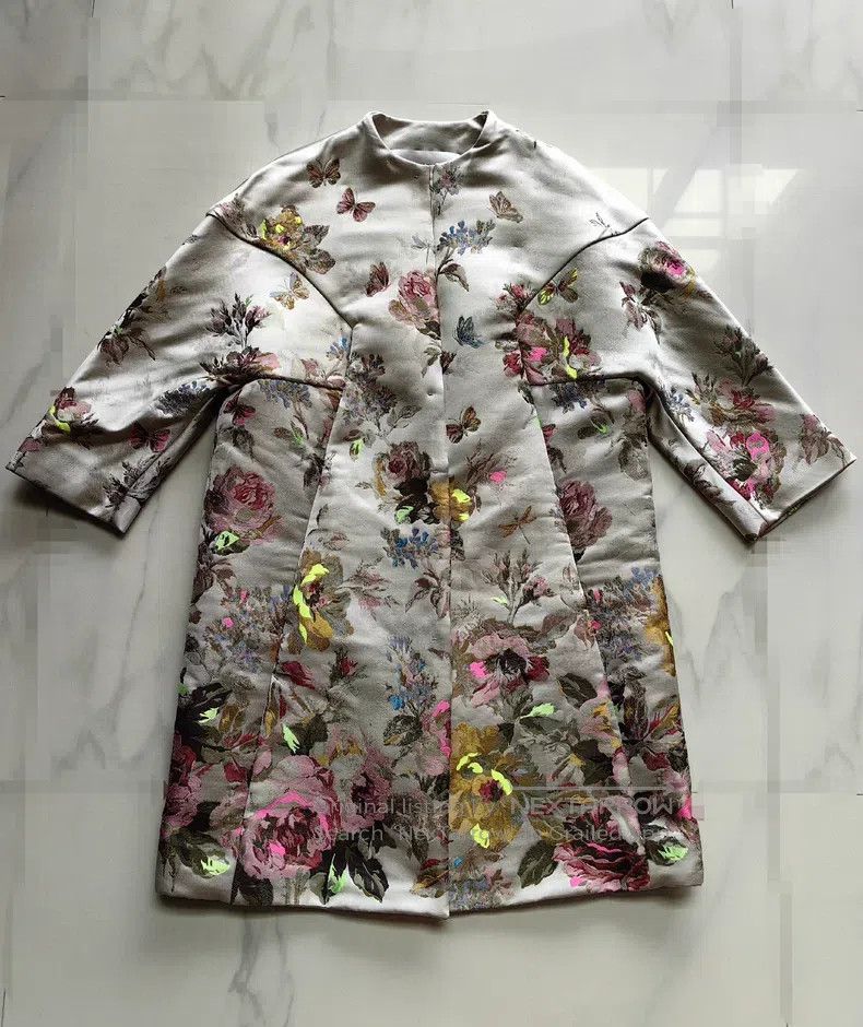Valentino Valentino Beige brocade new Chinese trench coat Size S / US 4 / IT 40 - 3 Thumbnail