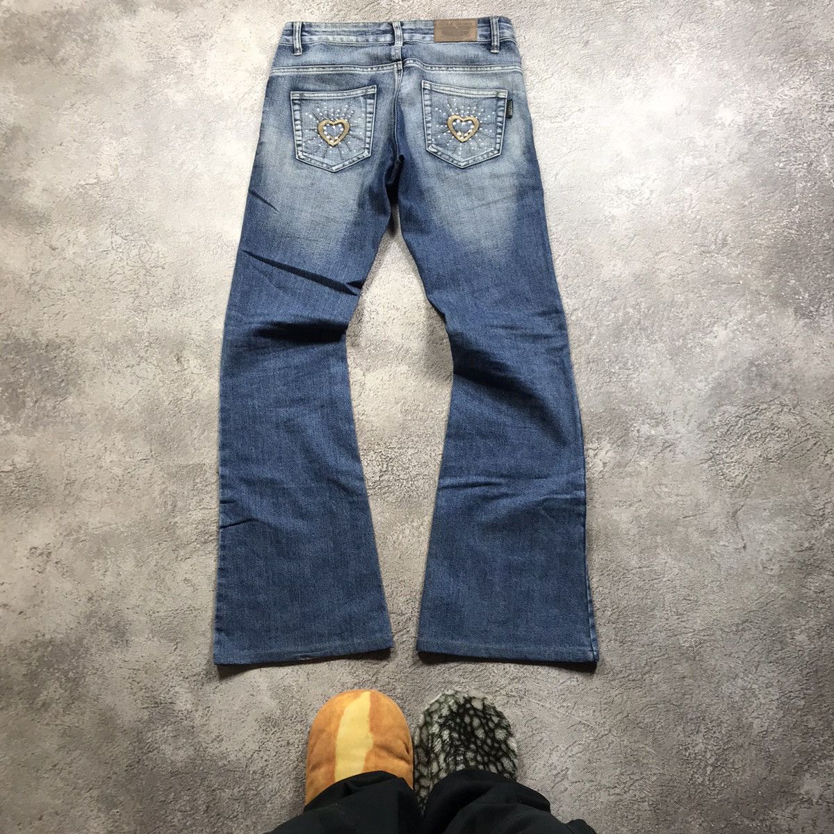 Vintage Vintage Y2K Distressed Flared Jeans Grunge Baggy Graphic 27 Size 27" / US 4 / IT 40 - 4 Thumbnail