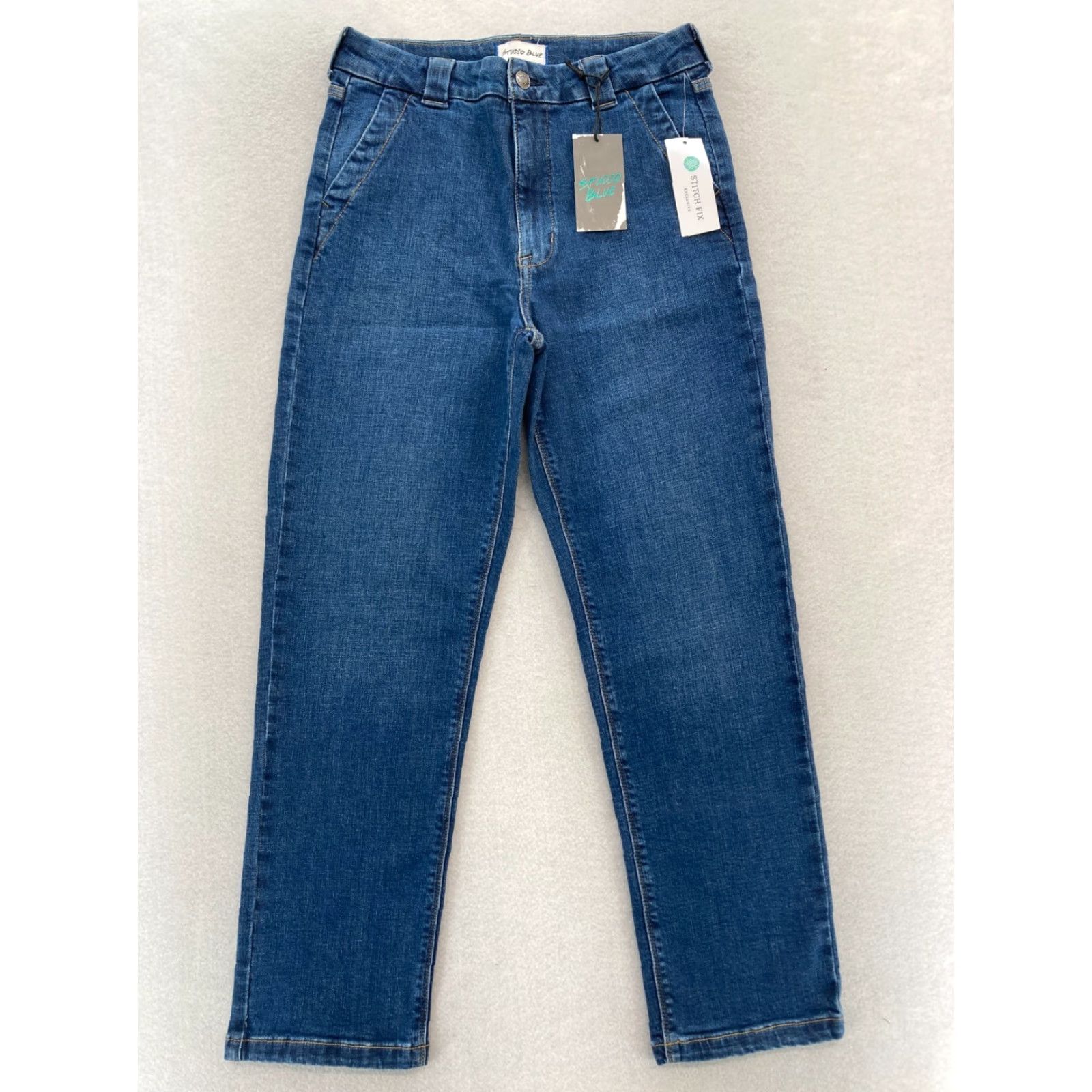 Vintage Studio Blue Jeans Women's 28 Tapered Denim Dark Blue Stretch NWT Regular 5-Pocket Cotton Spandex Jeans Girls Womens Size 28" / US 6 / IT 42 - 2 Thumbnail